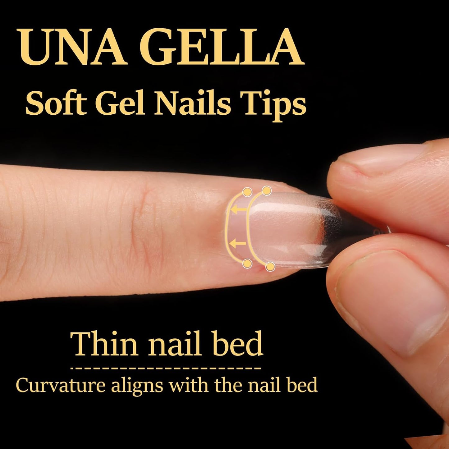 UNA GELLA Short Almond Gel Nail Tips, 600 Pcs Pre-Filed Short Nail Tips Almond Shape Half Matte Press On Nails 12 Sizes Full Cover Clear Fake Nails for Extension Home DIY Salon with Box