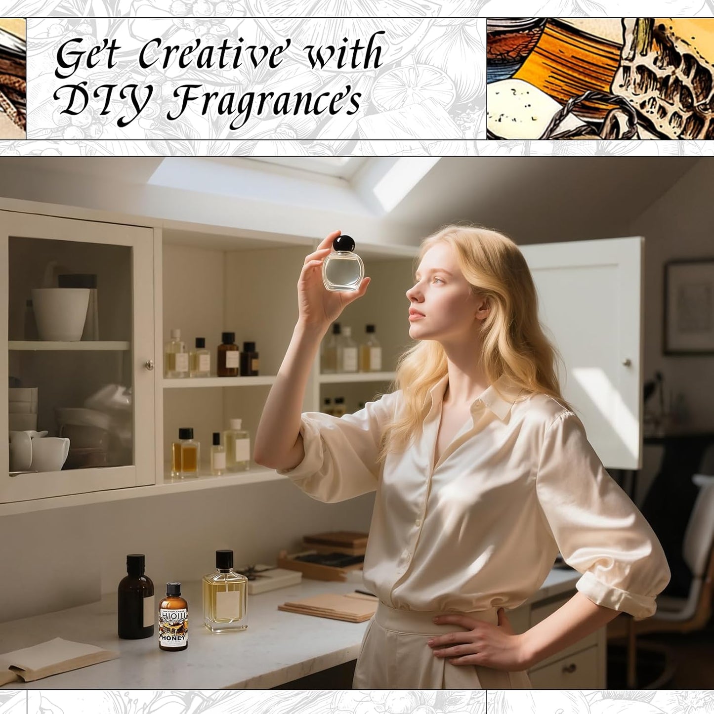 HIQILI Honey Fragrance Oil for Making Candle, Soap, Perfume, Warm Scents for Essential Oil Diffusers, Great for Home, Laundry - 1 Fl Oz