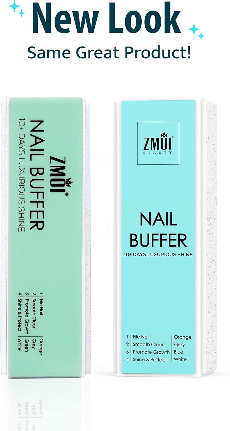 Pro Nail Buffer Block – 3 Pack Luxurious Shine Korean 4-Way Nail Buffing Block – Natural Shine Nails – Manicure/Pedicure Tools for Home and Salon