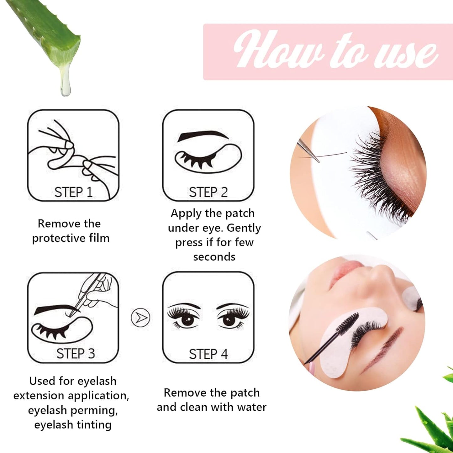 50 Pairs GreenLife 100% Naturel Eyelash Extension Under Eye Gel Pads patches kit Collagen (50 150 300 Pairs) with Aloe Vera Hydrogel Eye Patches set for Eyelash Extension Supplies Tools