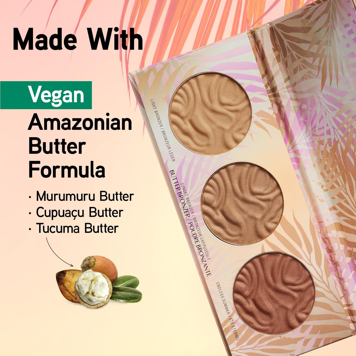 Physicians Formula Murumuru Butter Bronzer Face Makeup Palette Set, Includes Nourishing Butter Bronzer, Highlighter, Blush, Dermatologist Tested, Vegan & Cruelty-Free - Endless Summer Powder