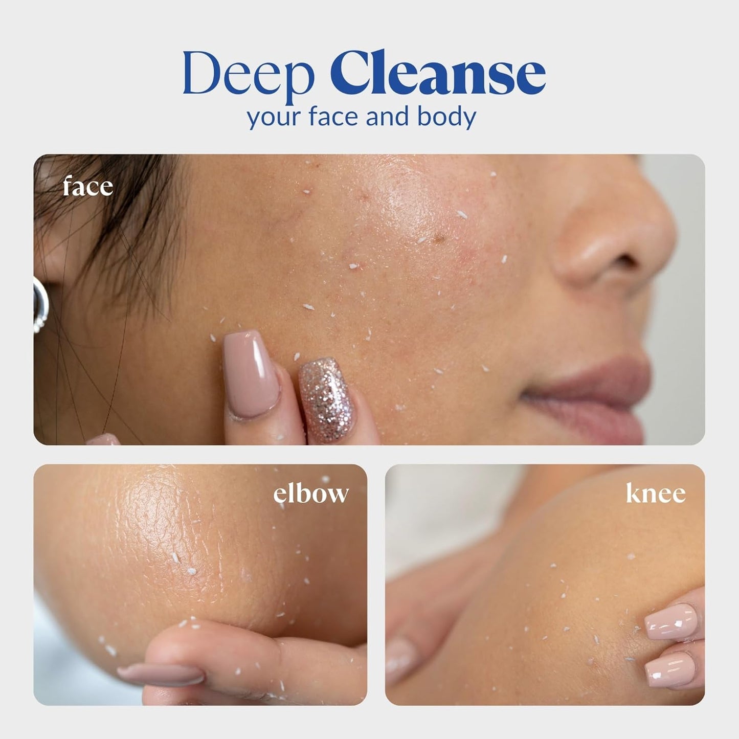 Cure by Toyo | Aqua Gel Gentle Exfoliator | Clear and Softer Skin | Non-Abrasive Face and Body Cleanser | Sensitive Skin | Big Size 8.82oz