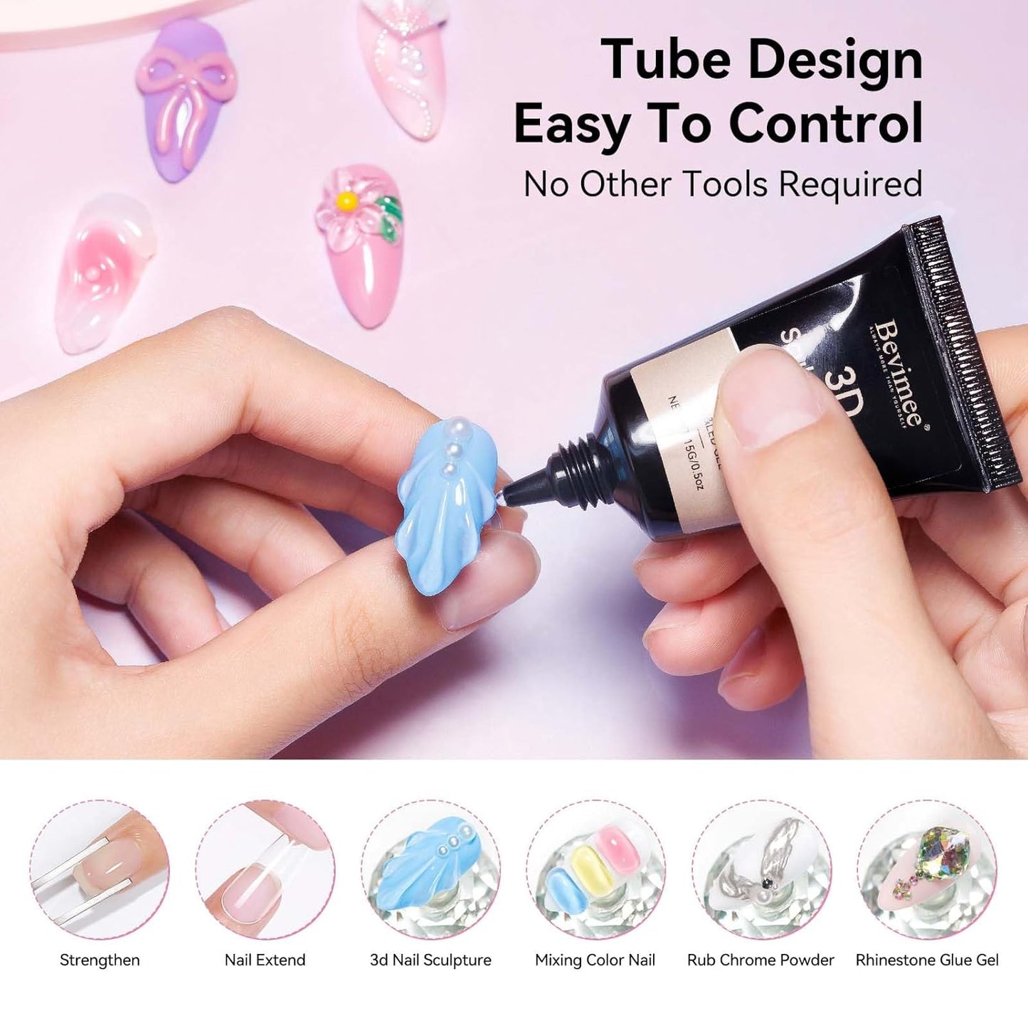 18g Solid Builder Gel for Nails 15g 3D Nail Sculpting Gel for Nail Art, Clear Non-Stick Hand For Modeling, Sculpture, Nails Extension UV/Led Manicure DIY At Hom