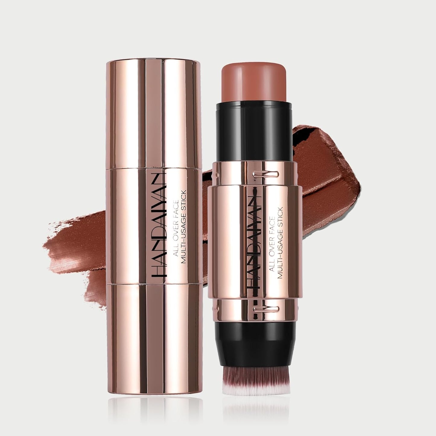 8 Colors Cream Contour Sticks Makeup Kit, Dual-Ended Concealer Stick With Soft Brush, Non-Greasy Long-Wear Face Primer Multi-Use Contouring Pen, Full Coverage Shades Corrector Concealer (06#)