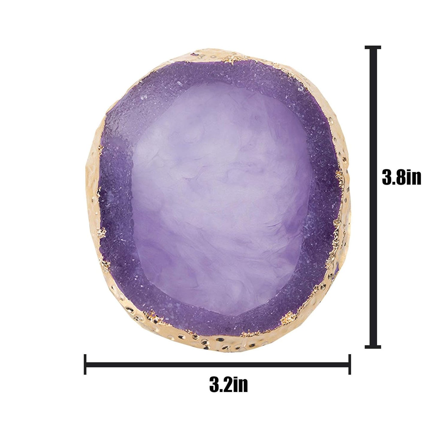 MISUD Resin Nail Art Palette, Golden Edge Paint Drawing Color Palette, Agate Nail Palette Manicure Nail DIY Tool (Purple)