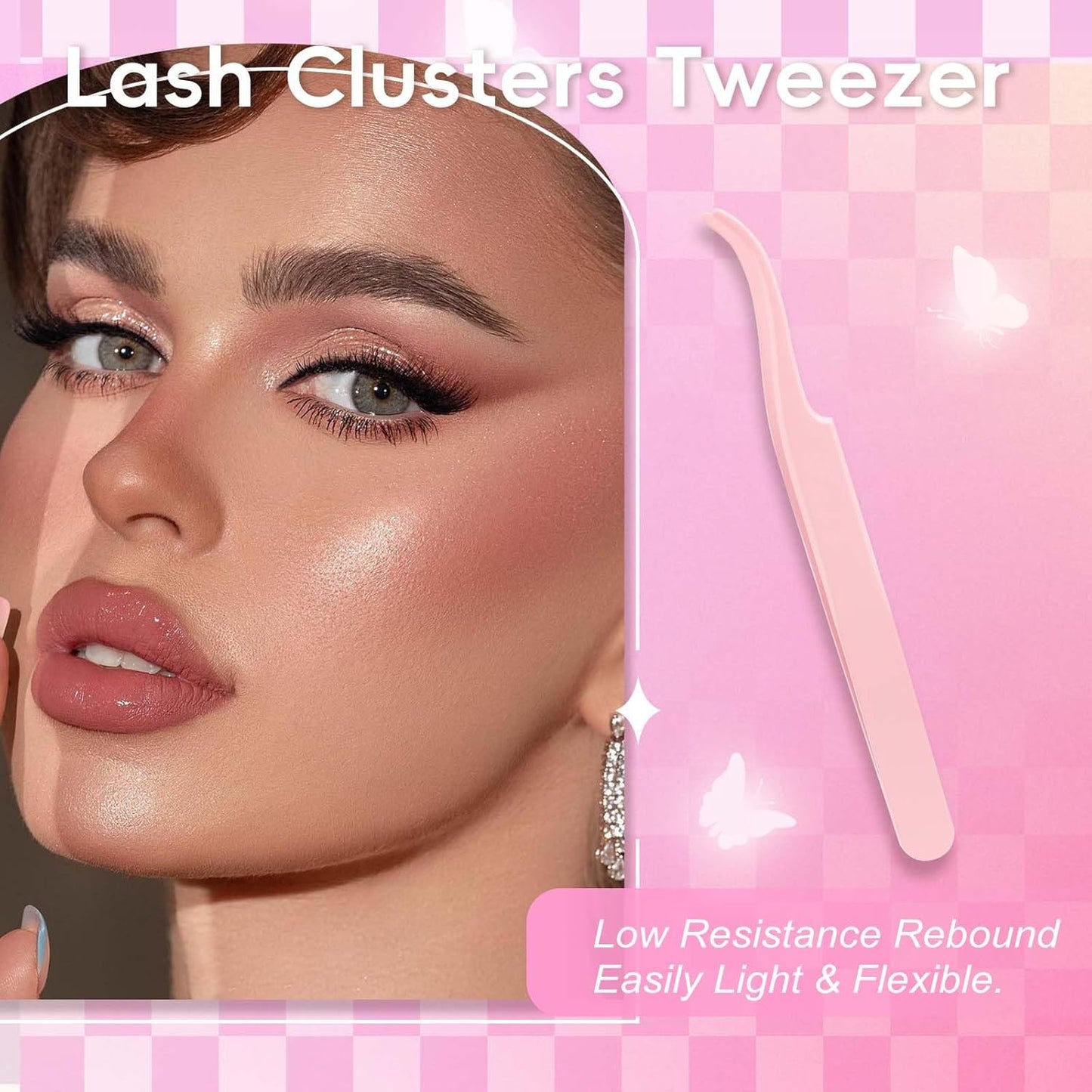 FADLASH Lash Extension DIY Kit Lash Clusters D Curl Cluster Lashes with Lash Bond and Seal Cluster Lashes Glue Remover Lash Tweezers for DIY Eyelash Extension at Home（Kit 100D-0.07D-12-18MIX）, black