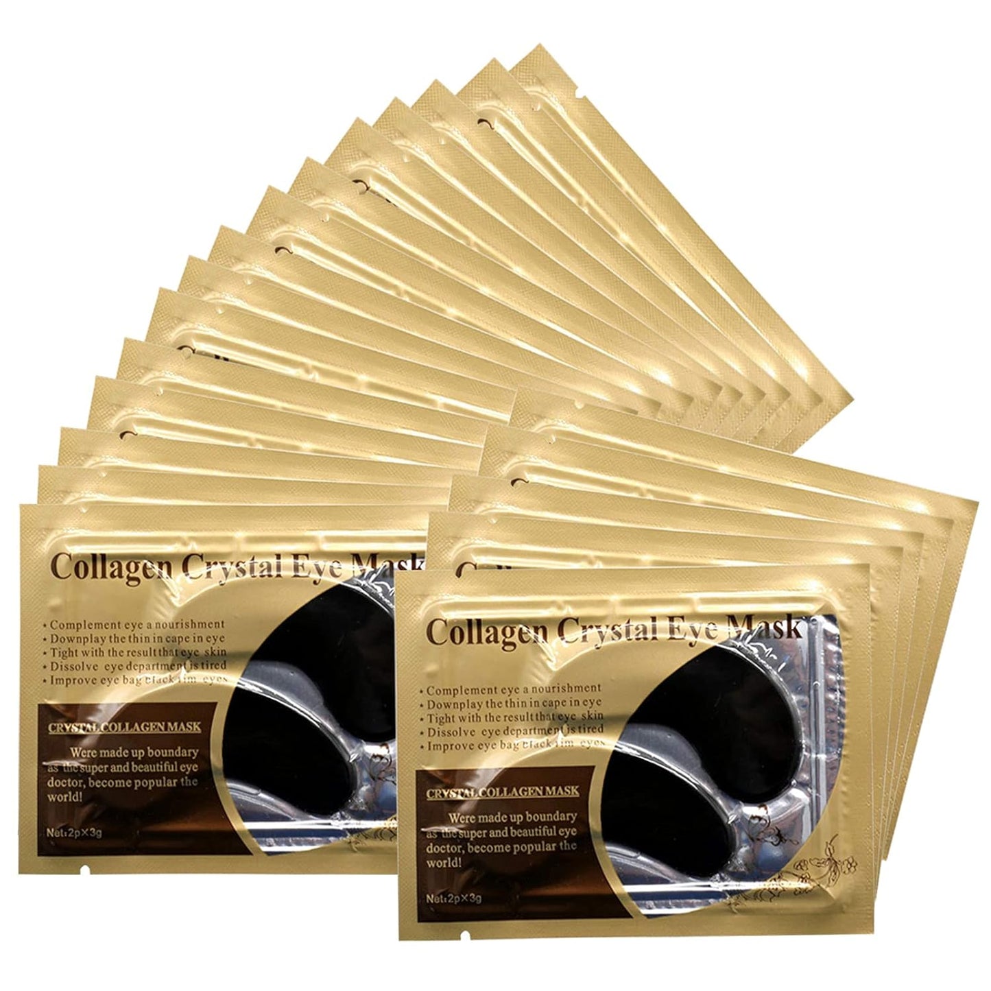 Adofect 30 Pair Under Eye Mask Collagen Eye Gel Pads Under Eye Patches for Puffiness and Dark Circle Under Eye Patches for Women and Men, Boxed-Gold