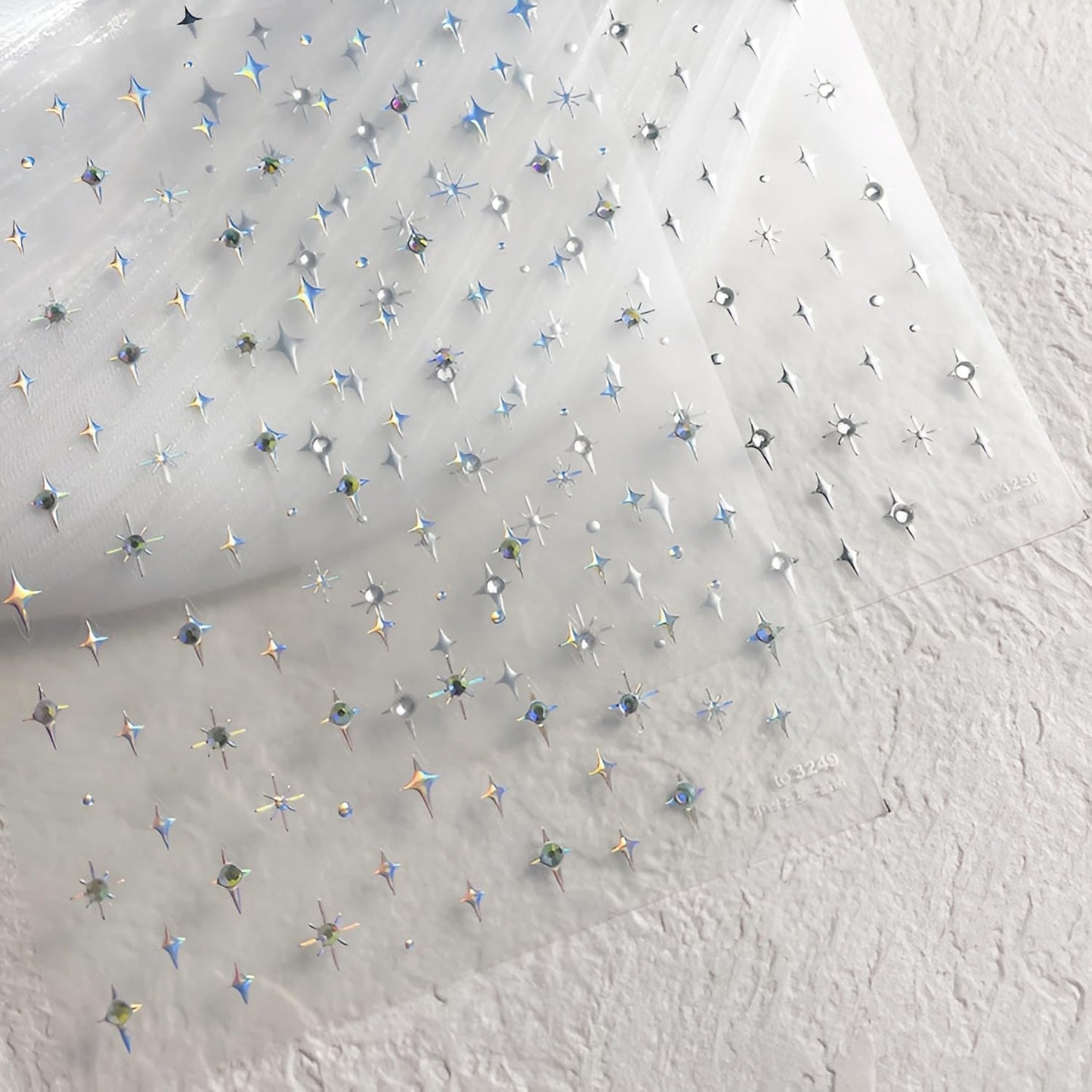 Star Nail Stickers 5D Embossed Star Nail Decals for Nail Art Self Adhesive Silver Aurora Star Nail Art Stickers with Glitter Shiny Nail Art Design Star Nail Supplies for DIY Manicure for Women Girls