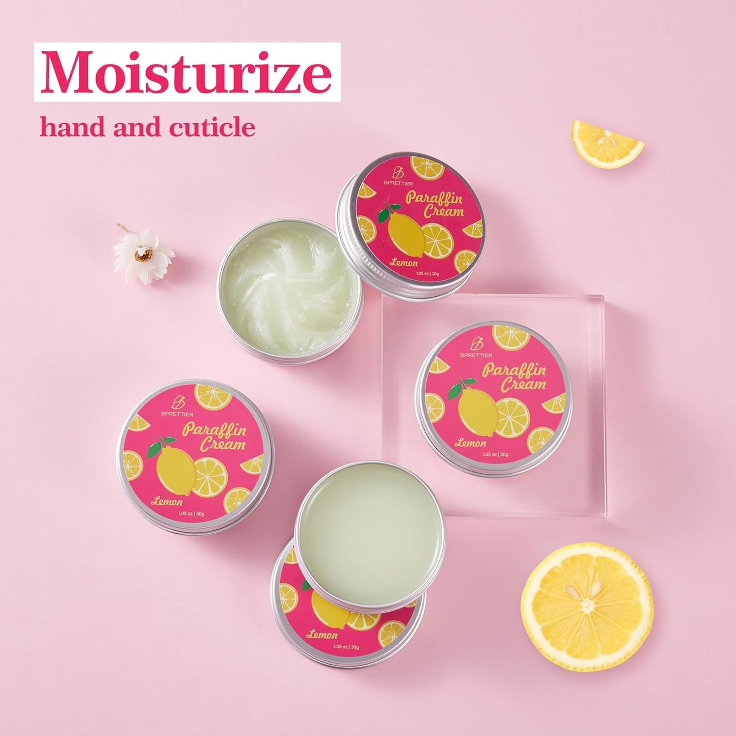 Cold Paraffin Wax Hand and Feet Nourishing Cream - No Heat Needed - Shea Butter Cuticle Care Balm - Lemon Scent - at Home Spa Results Without Melting Kits