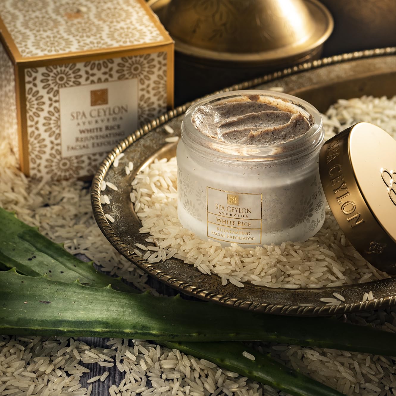 SPA CEYLON White Rice Rejuvenating Facial Exfoliator | Gentle Daily Face Polish for Normal to Dry & Sensitive Skin | 100 g