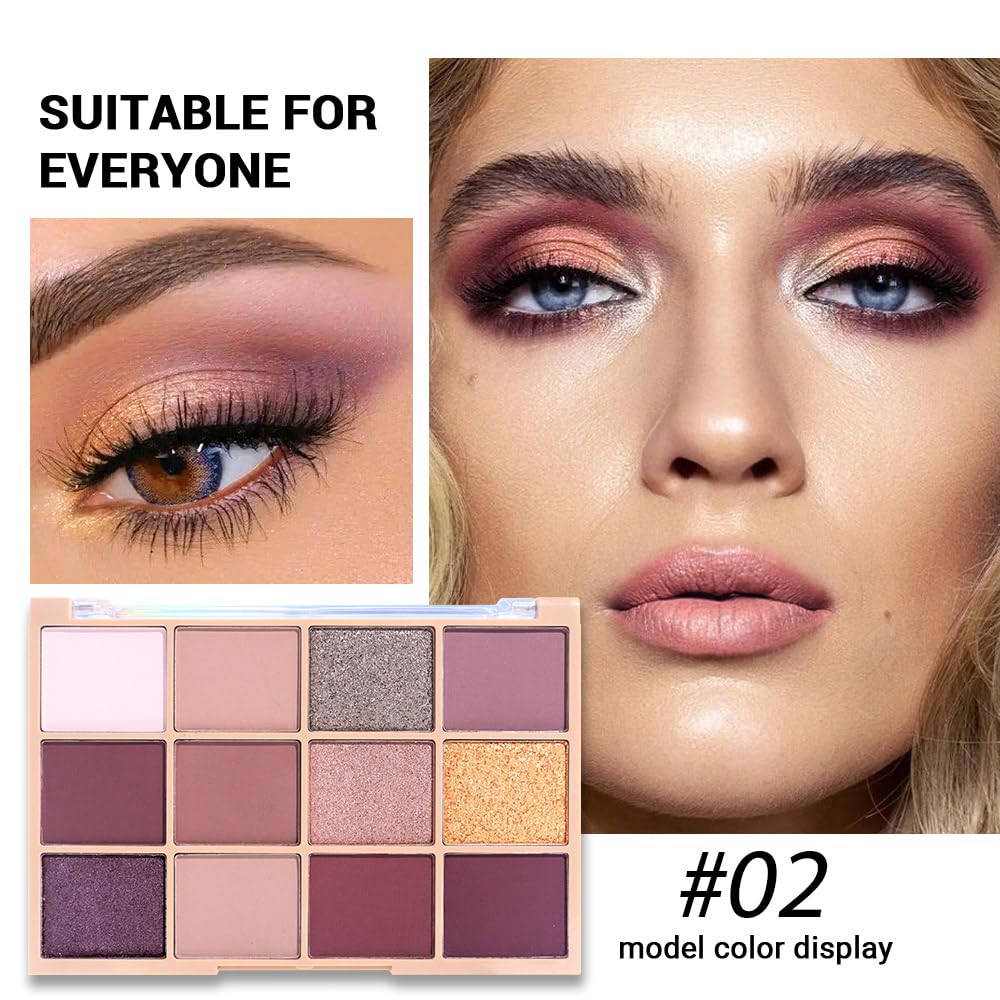 Neutral Smokey Eye Shadow Palette,Nude Mauve Rose Gold Cream Eyeshadow Palette,Make Up Pallets for Women Natural Eyeshadow for Eyes Long Lasting Naturing-Looking