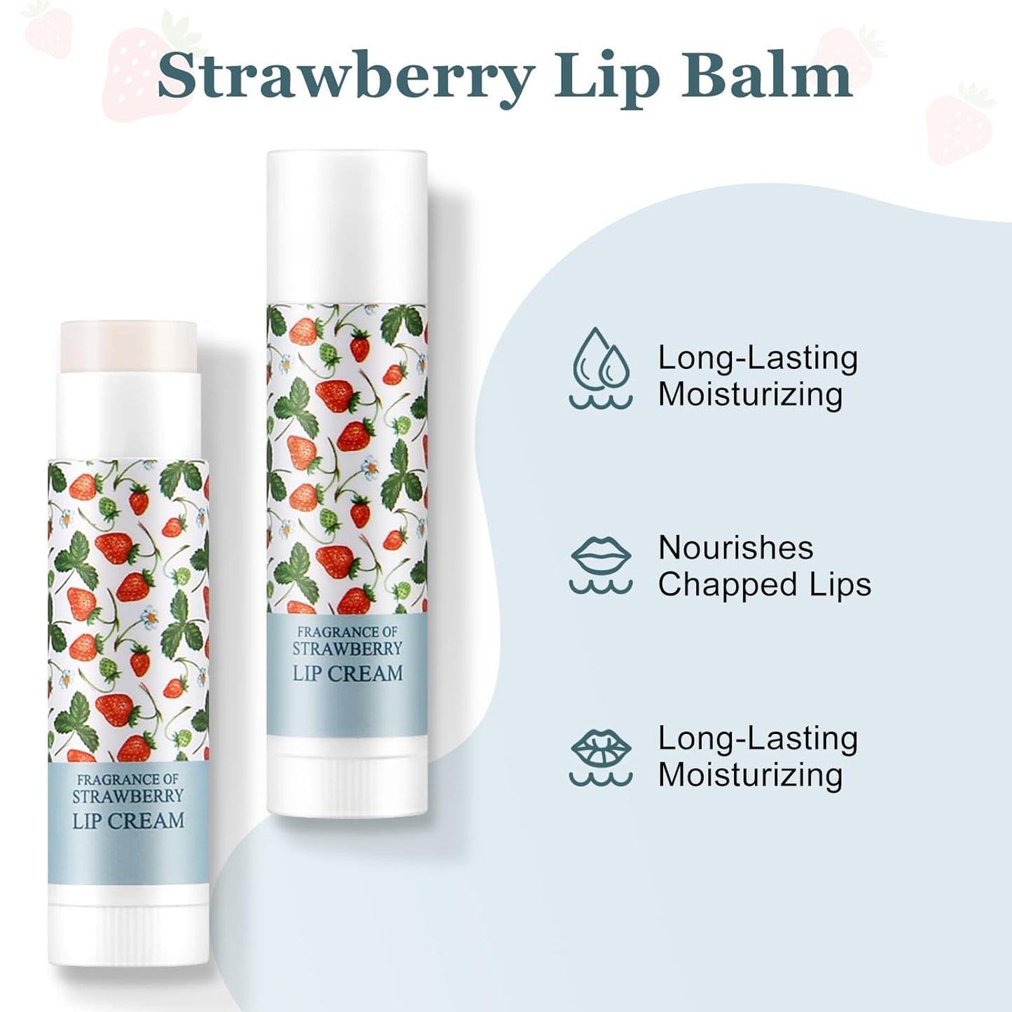 Boobeen Fruit Lip Balm Stick, Lip Repair Stick for Dry Cracked Lips, Moisturizing Lip Care Reduce Fine Lines, Hydrating Lip Balm for Men & Women