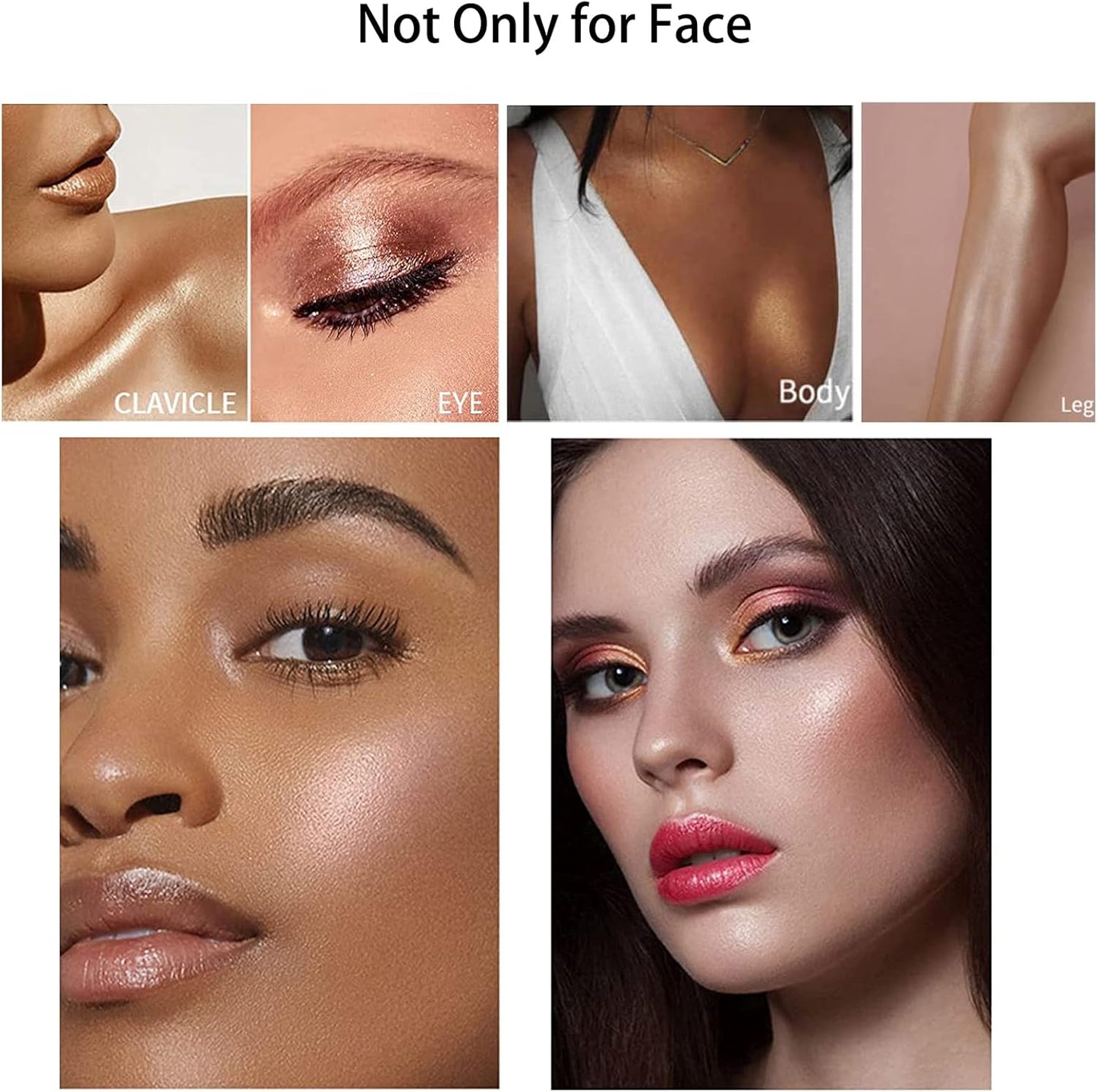 3 Color Polvo De Hadas, Body Glitter Highlighter Powder Fairy Stick for Makeup Shimmer and Shine High Gloss Blush Contour Powder Makeup - Sparkle Patting for Hair Face Eyes Body