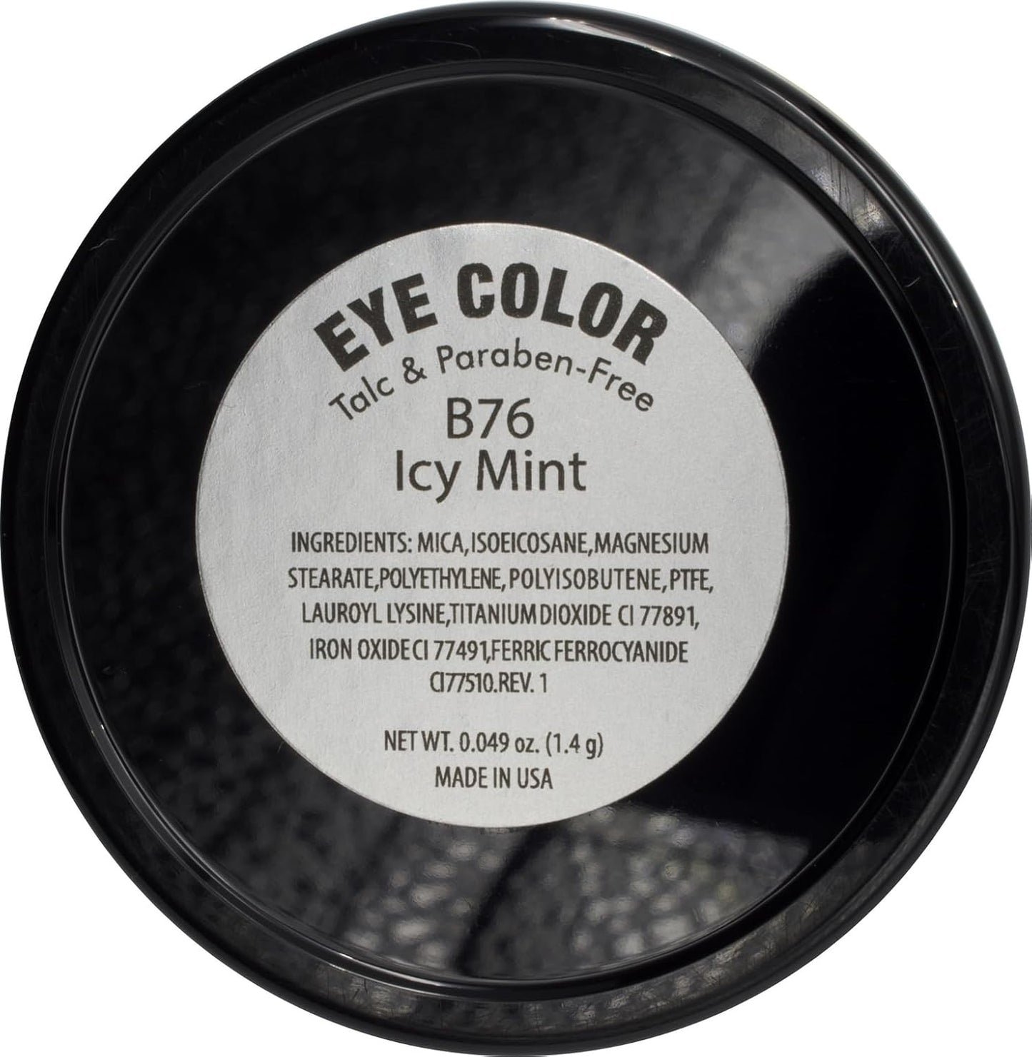 Icy Mint Shimmering Olive Green Gold Pressed Powder Single Vegan Eyeshadow; Talc, Paraben & Cruelty Free