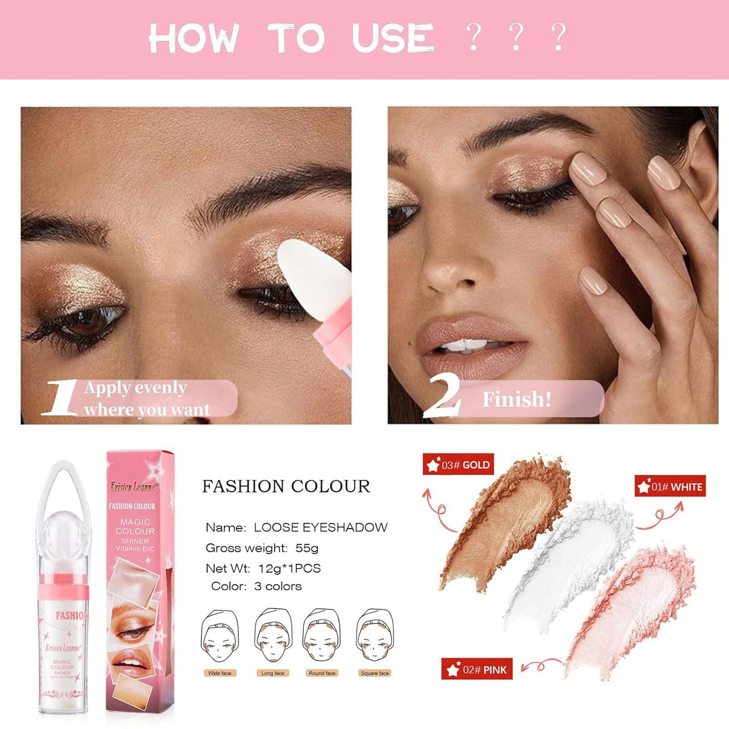 Polvo De Hadas Fairy Highlight Patting Powder Body Brightens the Natural Three-dimensional Patting Powder Blusher (02# Fairy Pink)