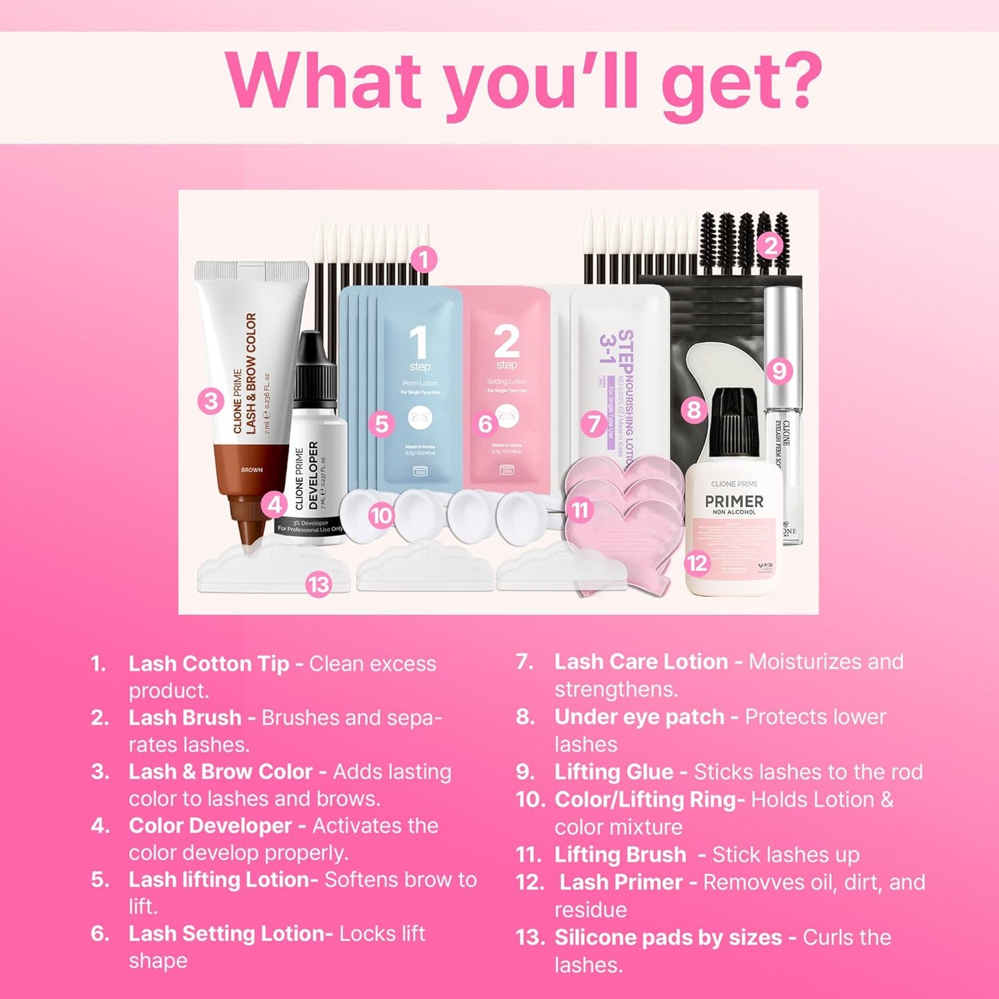 Korean At Home Lash Lift and Brow Lamination Kit - Brown Eye and Brow Tint Kit