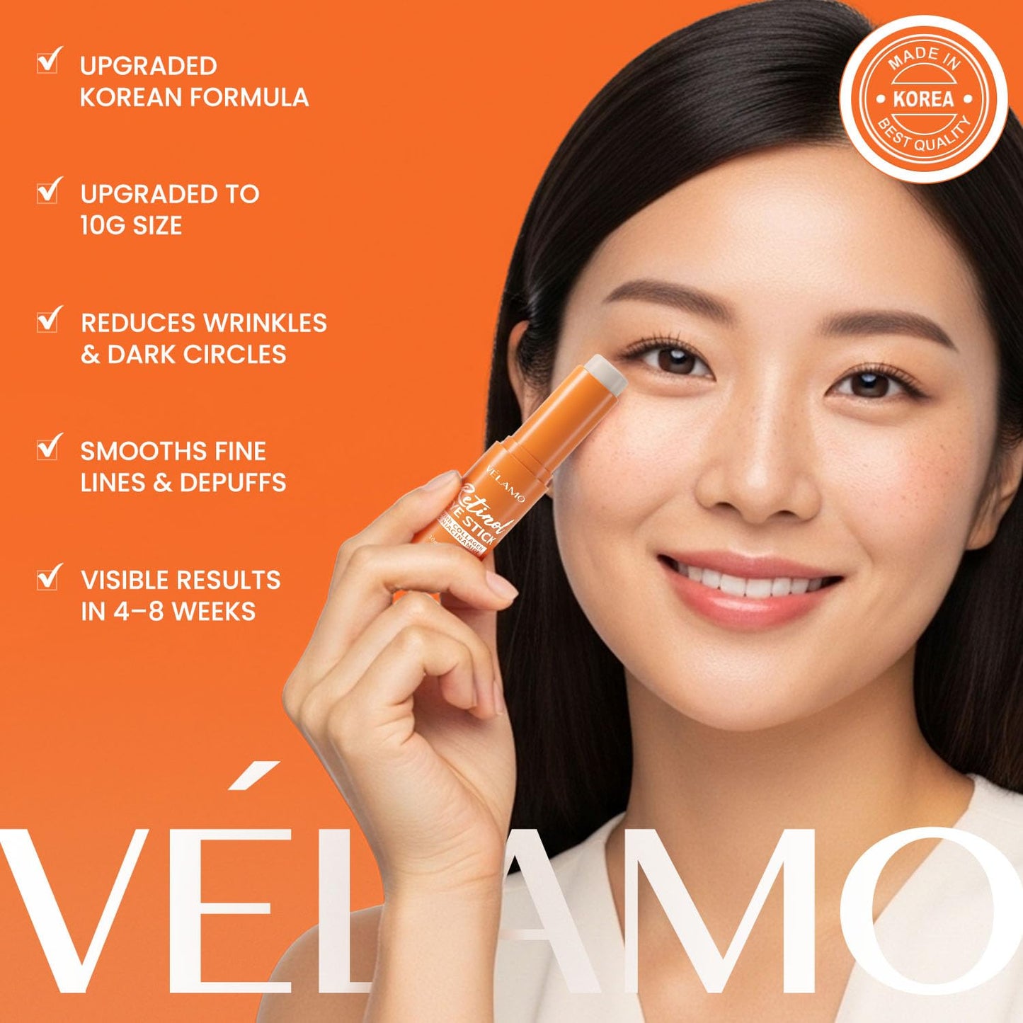 VELAMO ADVANCED Retinol Eye Balm Stick: Under Eye Cream for Dark Circles Puffiness Eye Bags Wrinkles Fine Lines - Korean Skincare Formula with Collagen, Niacinamide, Peptides & Hyaluronic Acid 2 Packs