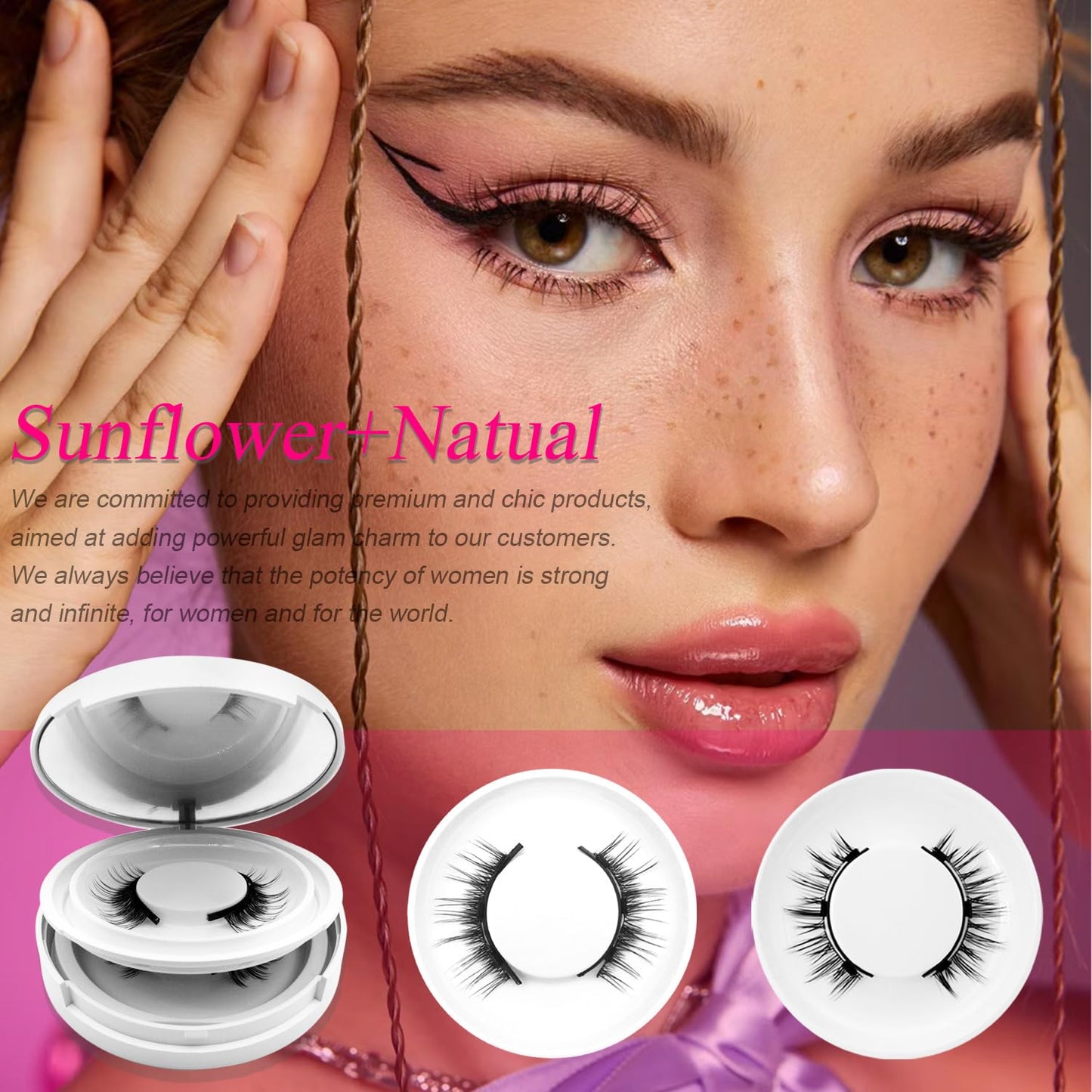 Elara Craft Magnetic Eyelashes with Applicator, Magnetic Eyelashes Without Eyeliner，Reusable Glue-Free Natural Look Eyelashes Kit Easy to Wear and Remove