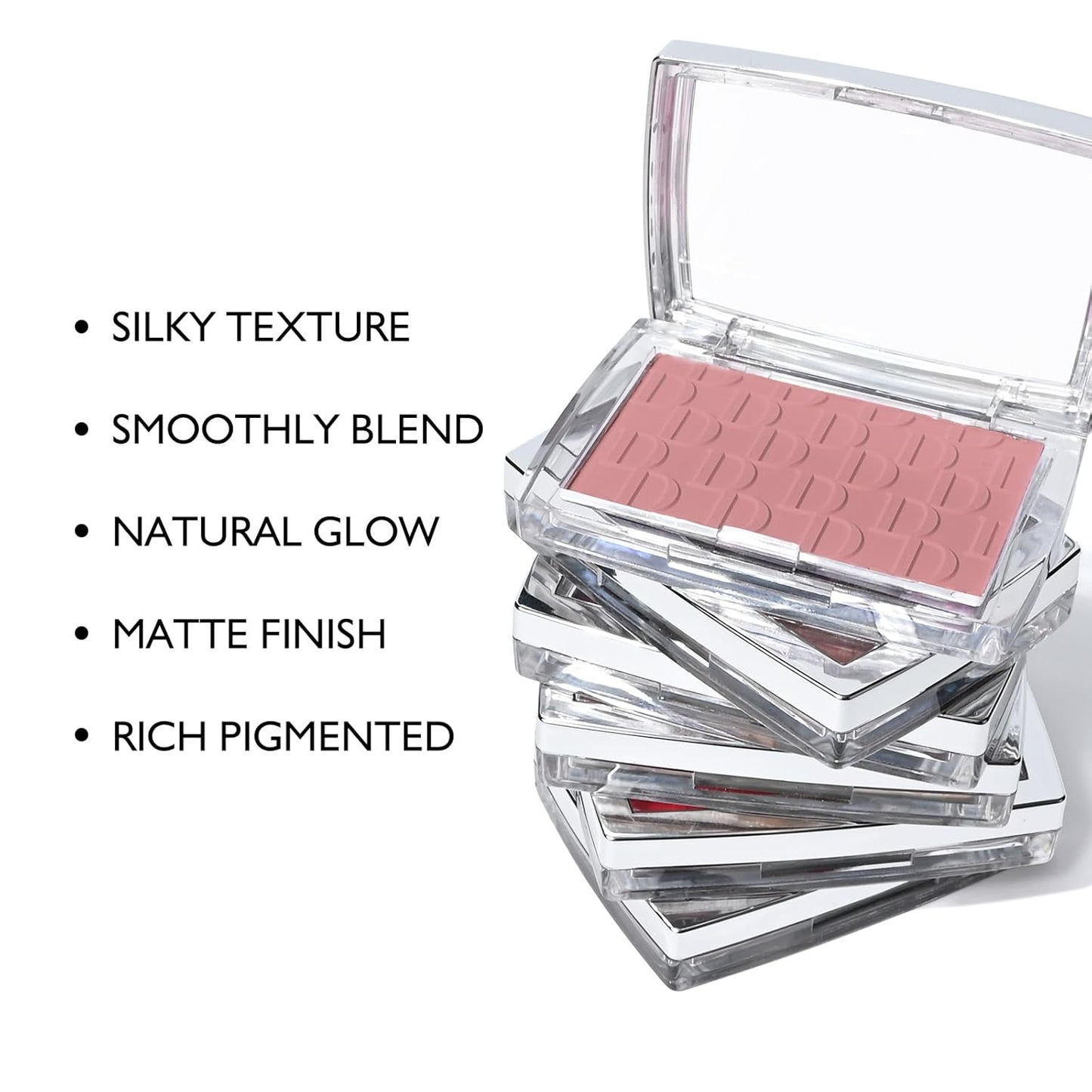 KYDA Powder Blush, Radiant Glow Face Blusher, Blendable Formula, Lasting Moisturizing, Ultra Fine Lightweight Texture, Rosewood