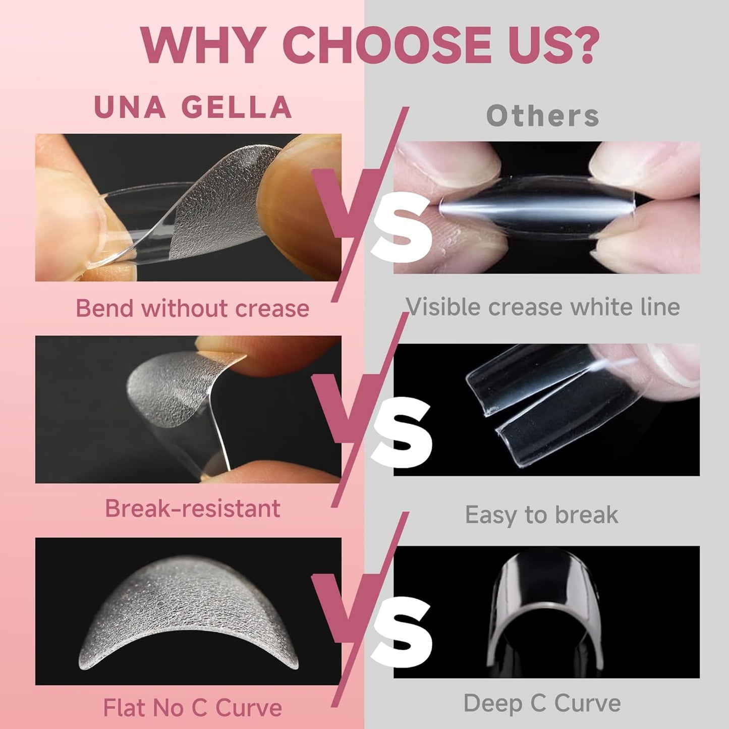 UNA GELLA Medium Almond Gel Nail Tips Half Matte 312pcs Almond Gel Nails No C Curve Clear False Fake Nails Effective Nail Extensions for DIY Art Salon-Level Press On Nails, 12 Sizes