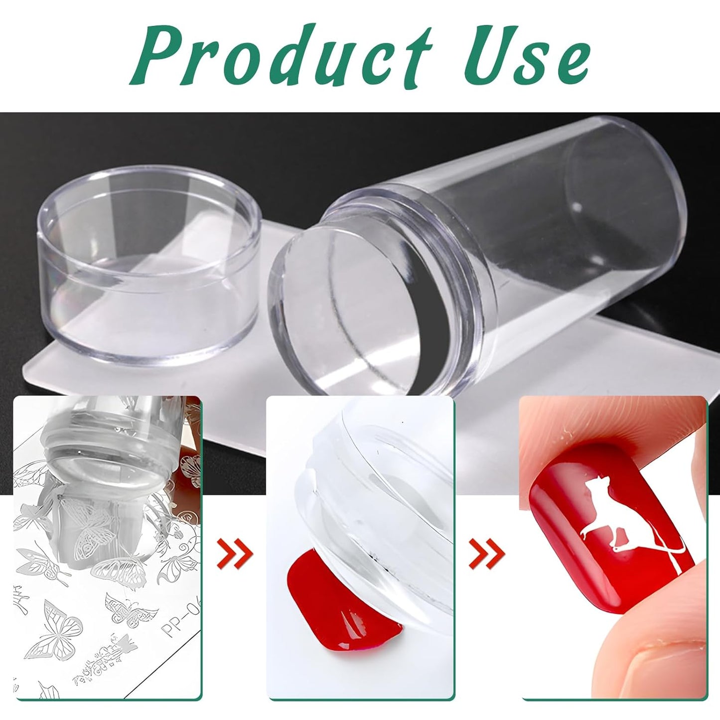 AddFavor Nail Stamper Kit 8pcs Nail Stamping Plates French Geometric Heart Star Image Nail Stencils with Silicone Stamp and Scraper for Women Girls Summer Nail Art Design Supplies Tools