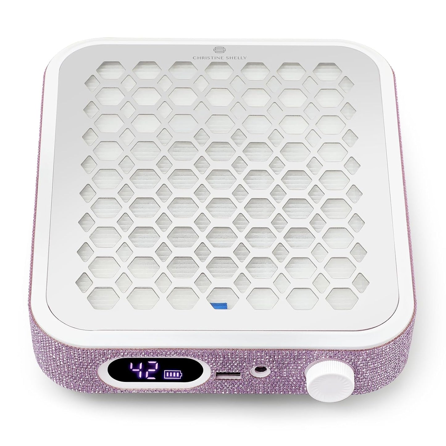 Nail Dust Collector, Rechargeable Dust Collector Nail Tech, Powerful Vacuum Fan Vent Dust Collector Extractor Dust Suction Machine for Acrylic Nails Polishing, Nail Salon&Home,Purple