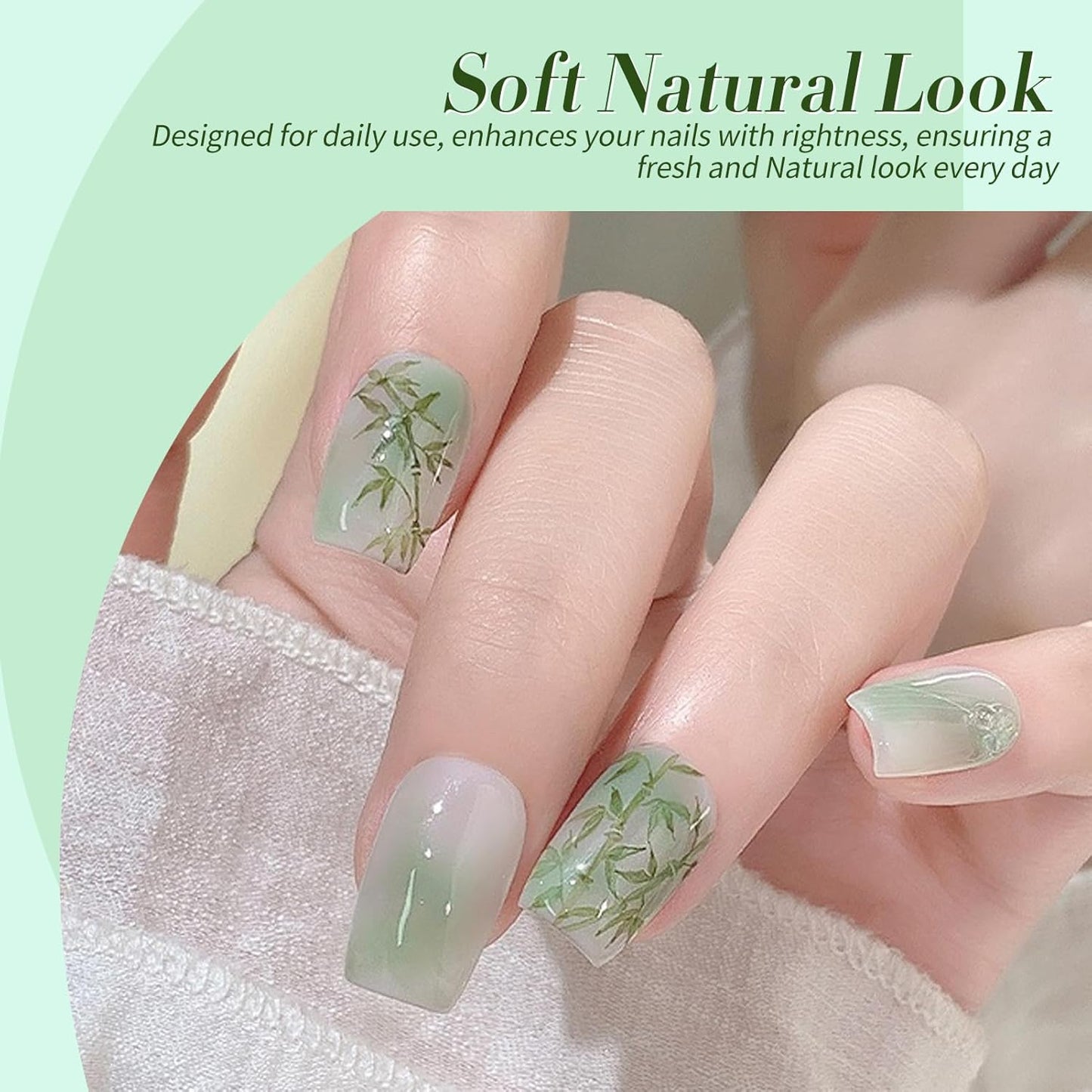 Born Pretty Jelly Green Milky White Gel Nail Polish Christmas Transparent Sheer Colors Gel Nail Kit for Salon Gel Manicure and Nail Art DIY at Home 6 Colors