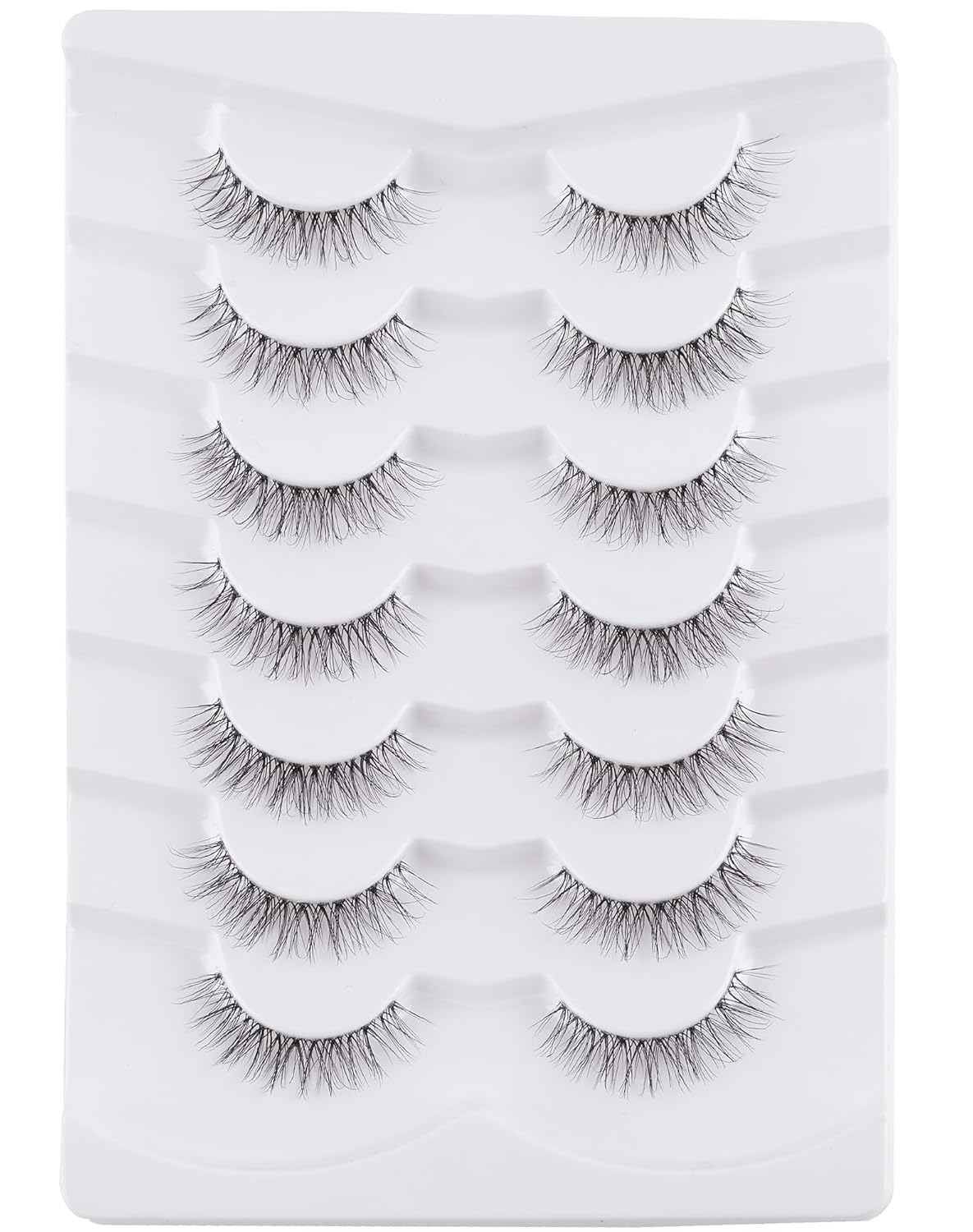 Eyelashes Natural Look Wipsy Lashes Natural Fake Lashes Clear Band Lashes Fluffy Mink Lashes Strip Lashes 12MM Demi Wispies Eyelashes
