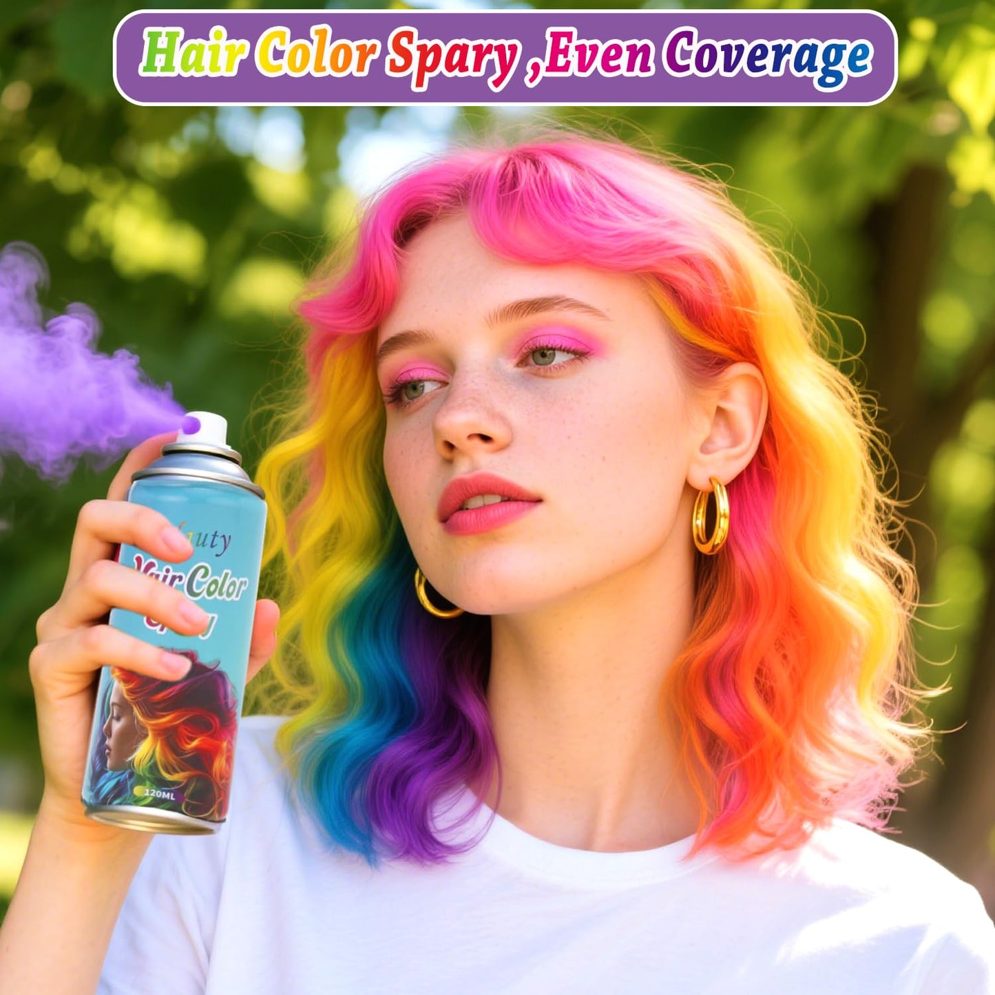 Pink Hair Spary, Temporary Hair Dye Spray For Kids Women Men, Washable One-Time Use Hair Color Wax, Non-Sticky Hair Coloring Pomades for Cosplay Party, Halloween DIY Crazy Hair Day (Pink)