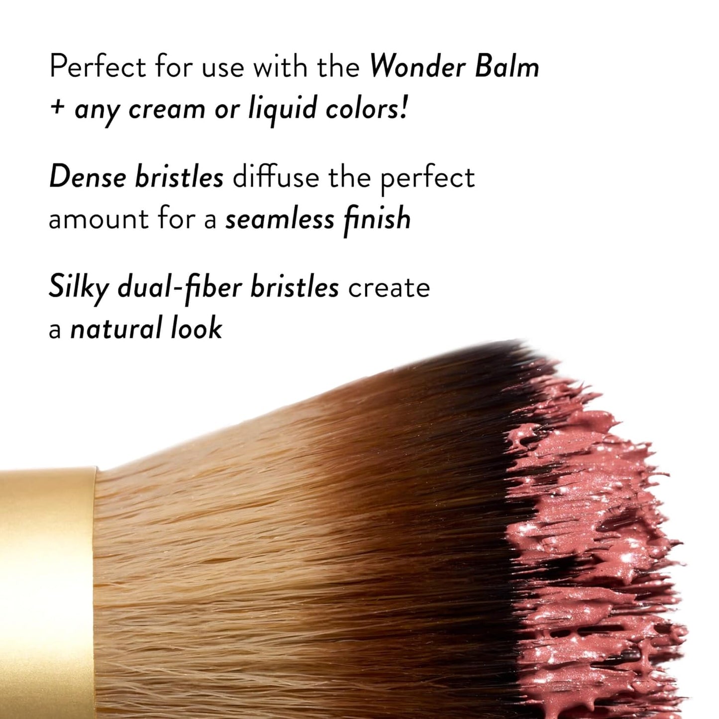 LAURA GELLER NEW YORK The Wonder Brush, Makeup Brush with Wooden Handle, Apply The Wonder Balm, Cream & Liquid Blush, Even Application and Blending