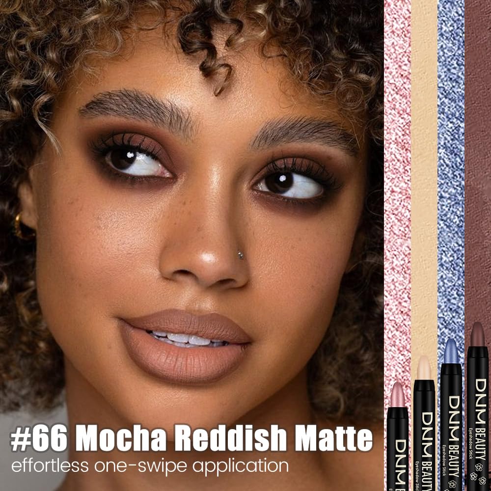 Chocolate Matte Cream Eye Shadow Stick Makeup for Women, Chocolate Matte Eyeliner Pencil Eyeshadow Brightener Stick for Eyes, Waterproof Eyeshadow Applicator Blendable sombras para ojos 66#