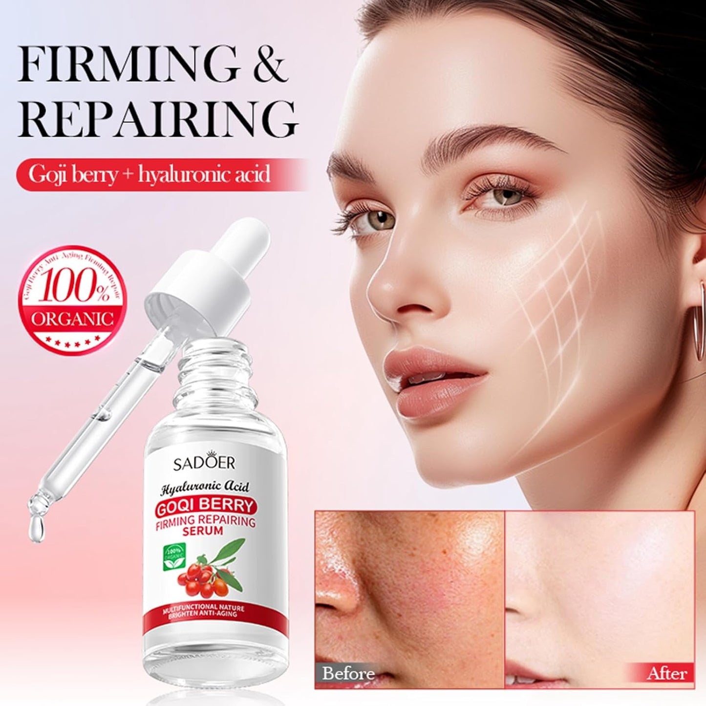 Goji Berry Skincare Sets, 6 In 1 Complete Facial Care Kit Antioxidant, Anti Aging Skin Care Set For Tighten, Lift & Reduce Wrinkles, Goji Berries Face Care Set For Women, Beauty Gift Set For Girls