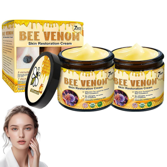 Bee Venom Skin Restoration Cream,Natural Bee Venom Comprehensive Cream,Effectively Firms skin and Reduces Imperfections Anti-Wrinkle Moisturizing for All skin Typess (2PCS)