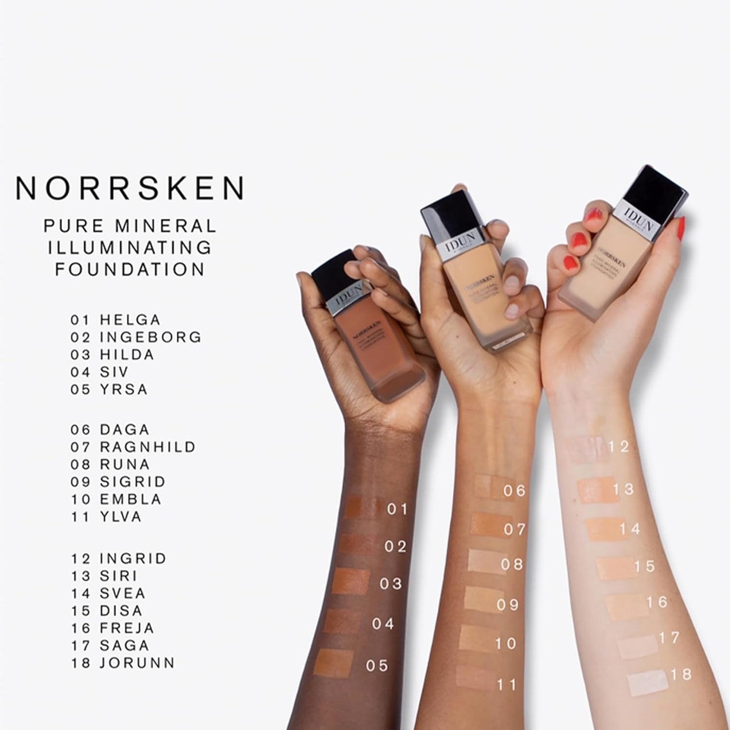 Liquid Norrsken Foundation - Silky Smooth Coverage - Luminous, Dewy Finish for Dry and Dull Skin - Water Resistant and Vegan Makeup - 225 Siv - Warm Dark Brown - 1.01 oz