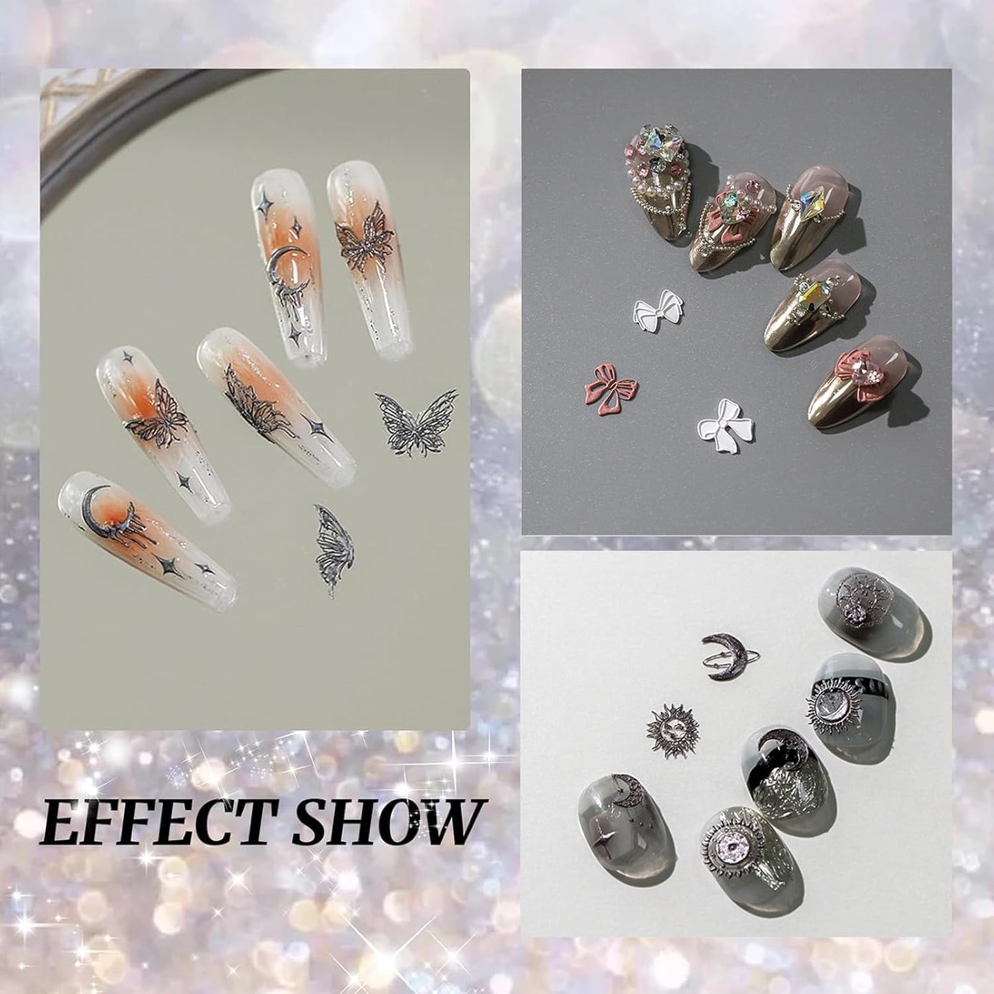 Nail Art Silicone Template, Bow Tie 3D Nail Decoration Mould for Precise Embossed Butterfly Patterns, Silicone Material, Boho Style, Indoor Use, 1 Count