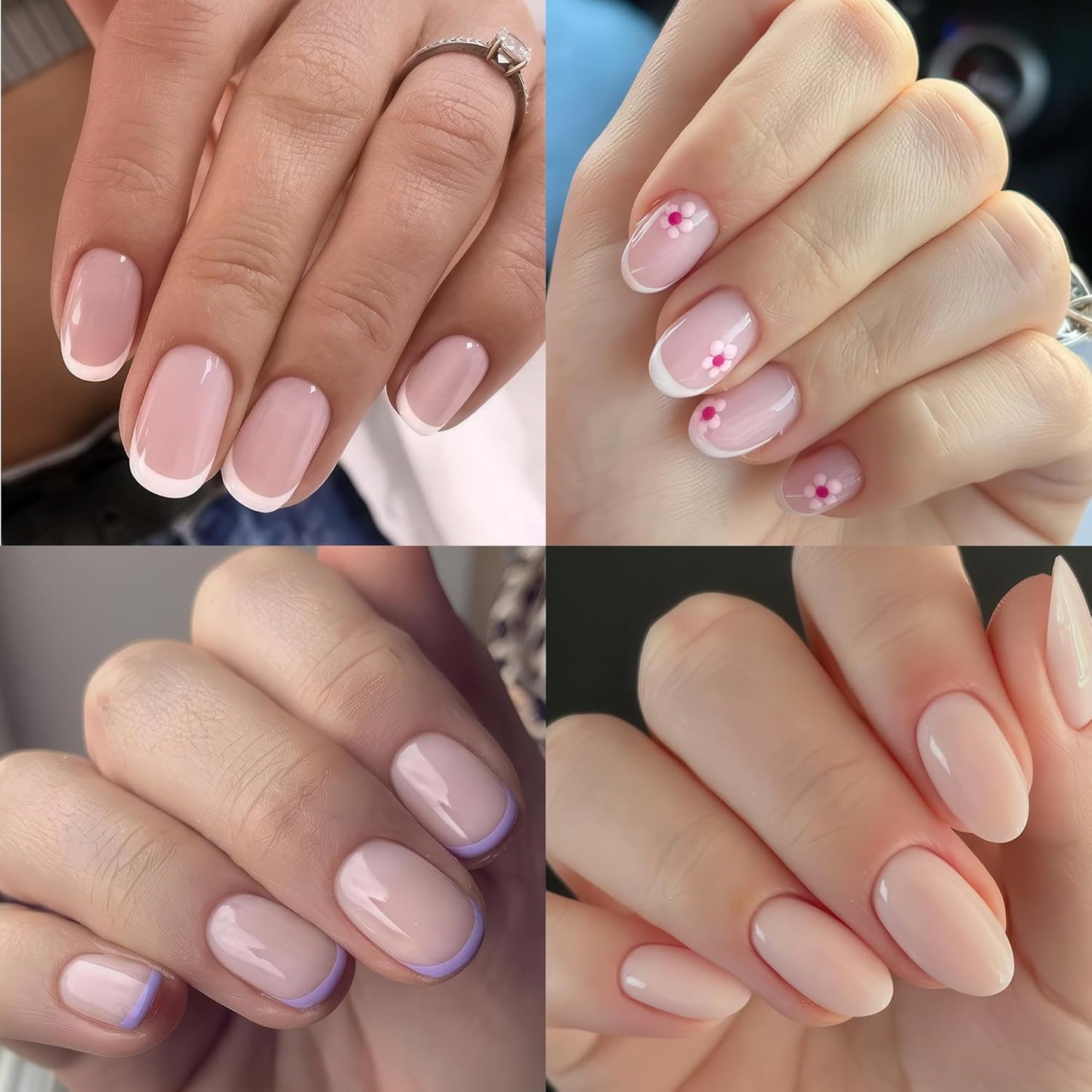 Short Oval Round Nail Tips, 504Pcs Pre-shaped Gel Short Nail Tips Oval Shape, 15 Sizes Half Matte Clear Almond Acrylic False Nails No Need File for Nail Extension DIY Salon