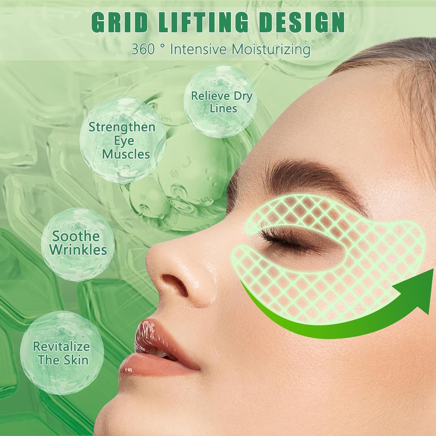 SACATR Under Eye Patchs-Seaweed Eye Patches,Under Eye Patches for Puffy Eyes and Dark Circles,Reduce Under Eye Bags,Smooth Wrinkles-Skin Moisturizing-5Pairs