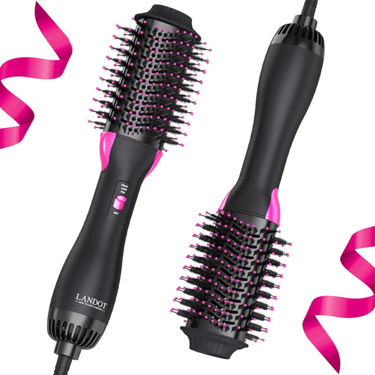 Hair Dryer Brush Blow Out Brush - Hot Air Styler and Volumizer for Smooth, Frizz-Free Results - 60mm Oval Barrel HairDryer for Salon Blowout & Dry Quickly - One-Step Drying Volumizing Straightening