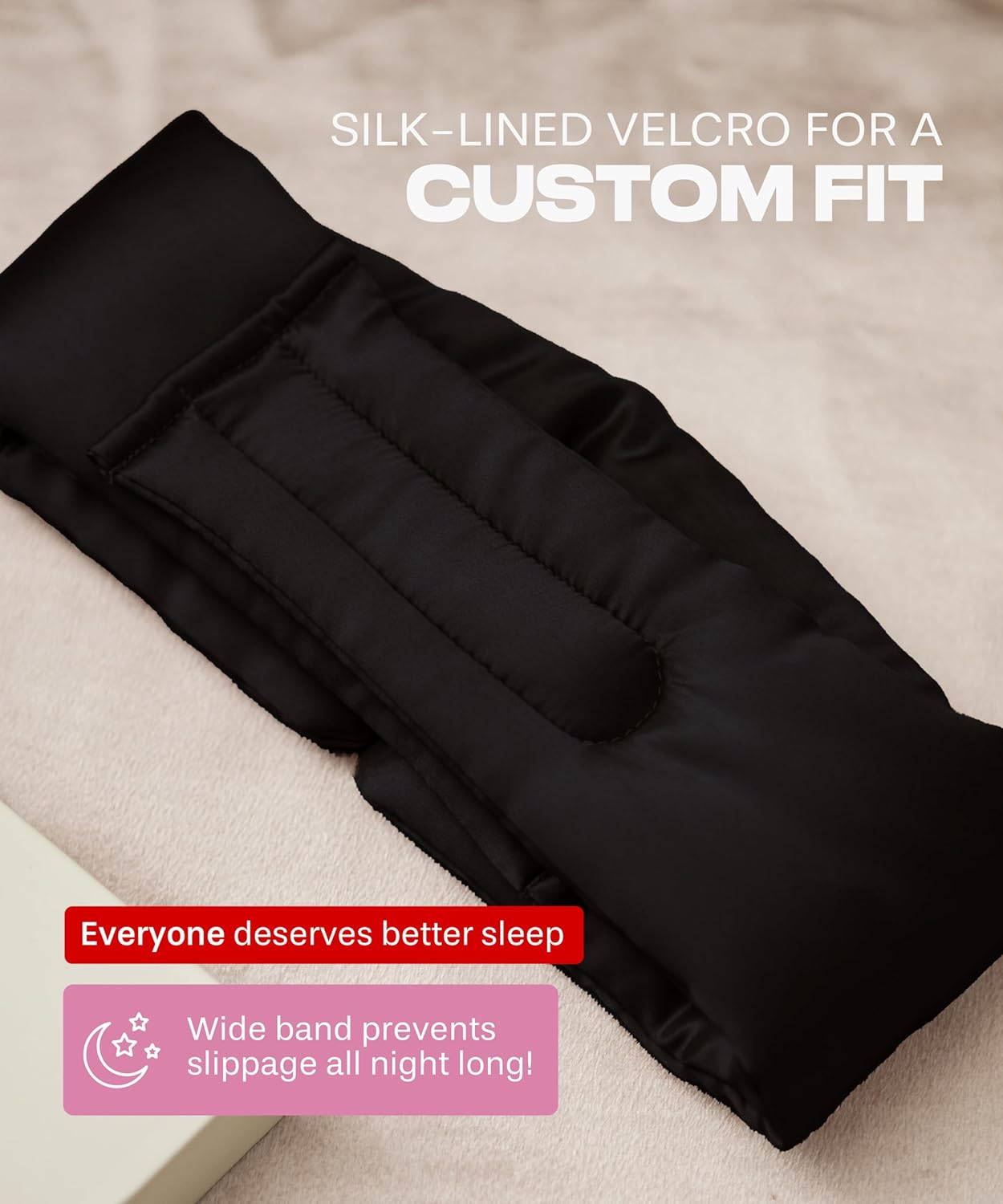 SUNDAYSILKS™ | Adjustable Silk Sleep Mask for Side Sleeper | Cloud-Like Comfort, Weighted for Deep Sleep | Soft Sleep Face Mask for Women & Men, Full Blackout, Cooling Silk Eye Mask for Sleeping