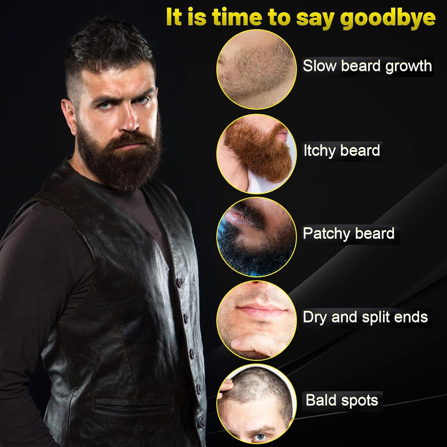 Beard Oil,Maximun Thickening Biotin, with Castor Oil and Argan & Jojoba Oils, Promotes Beard Growth, Styles, Strengthens & Softens Beards & Mustaches,1 Ounce*2（2 Pack）