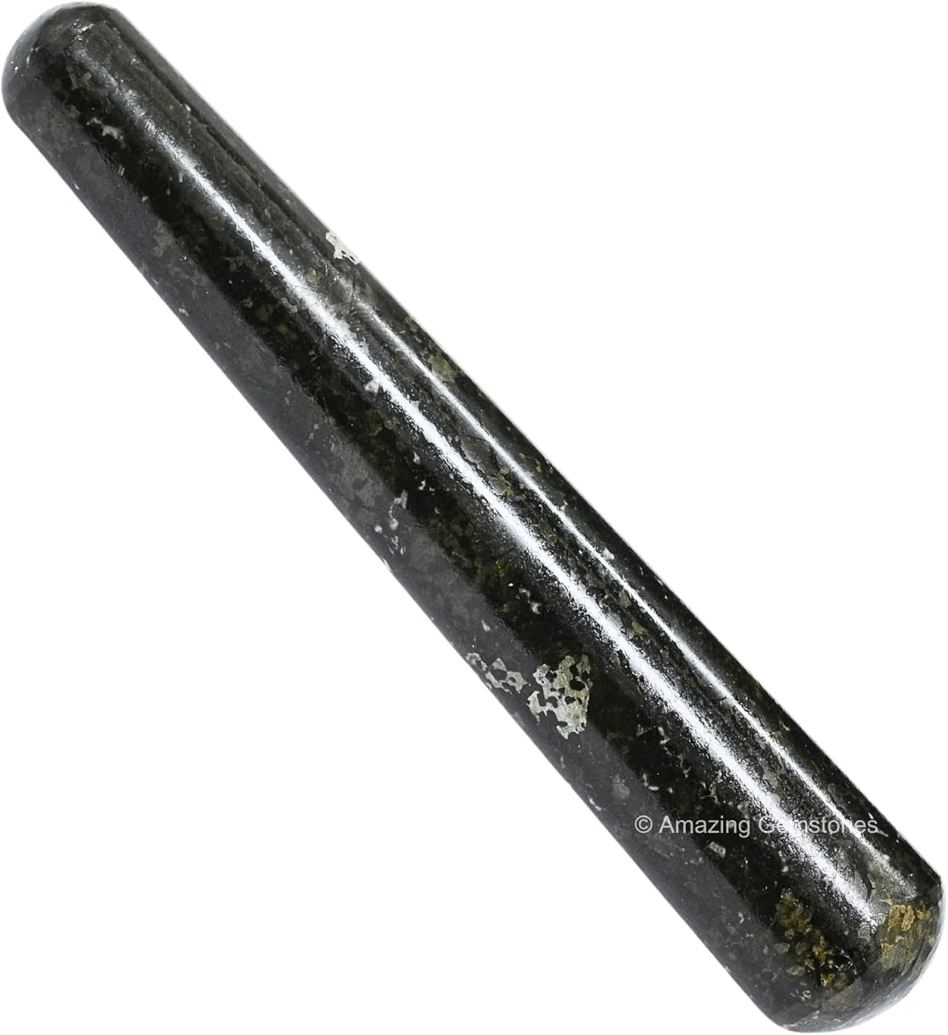 Amazing Gemstone Nuummite Crystal Wand Massage Stick - Pelvic Wand Gua Sha for Adults - Crystals and Healing Stones Massage Wands for Adults Gifts (Smooth)