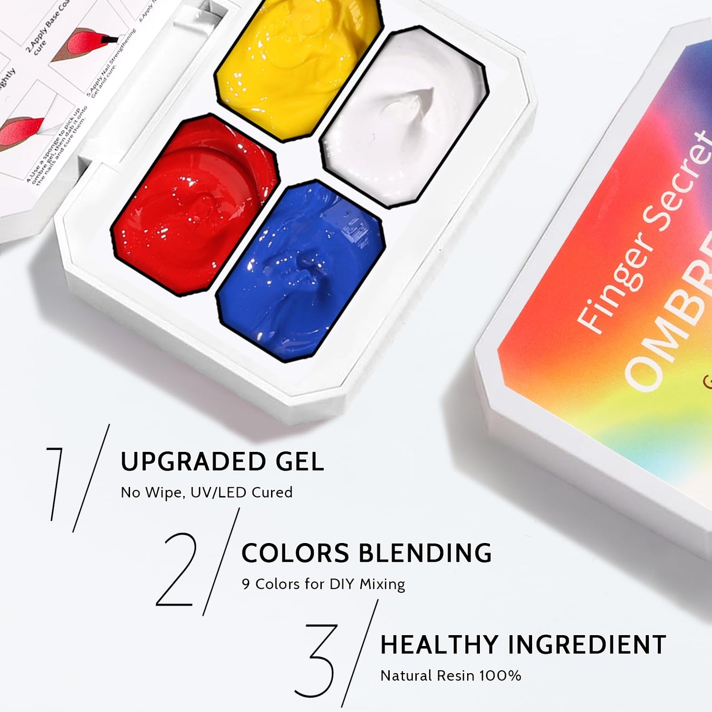 Sponge Pat Paint Nail Gel, 9 Colors Ombre Nails Gradient Gel Nail Blush Blooming Aura Nails Drawing Stripper Floral Painting Nail Art, No Wipe, UV/LED Curing (4 Colors A)