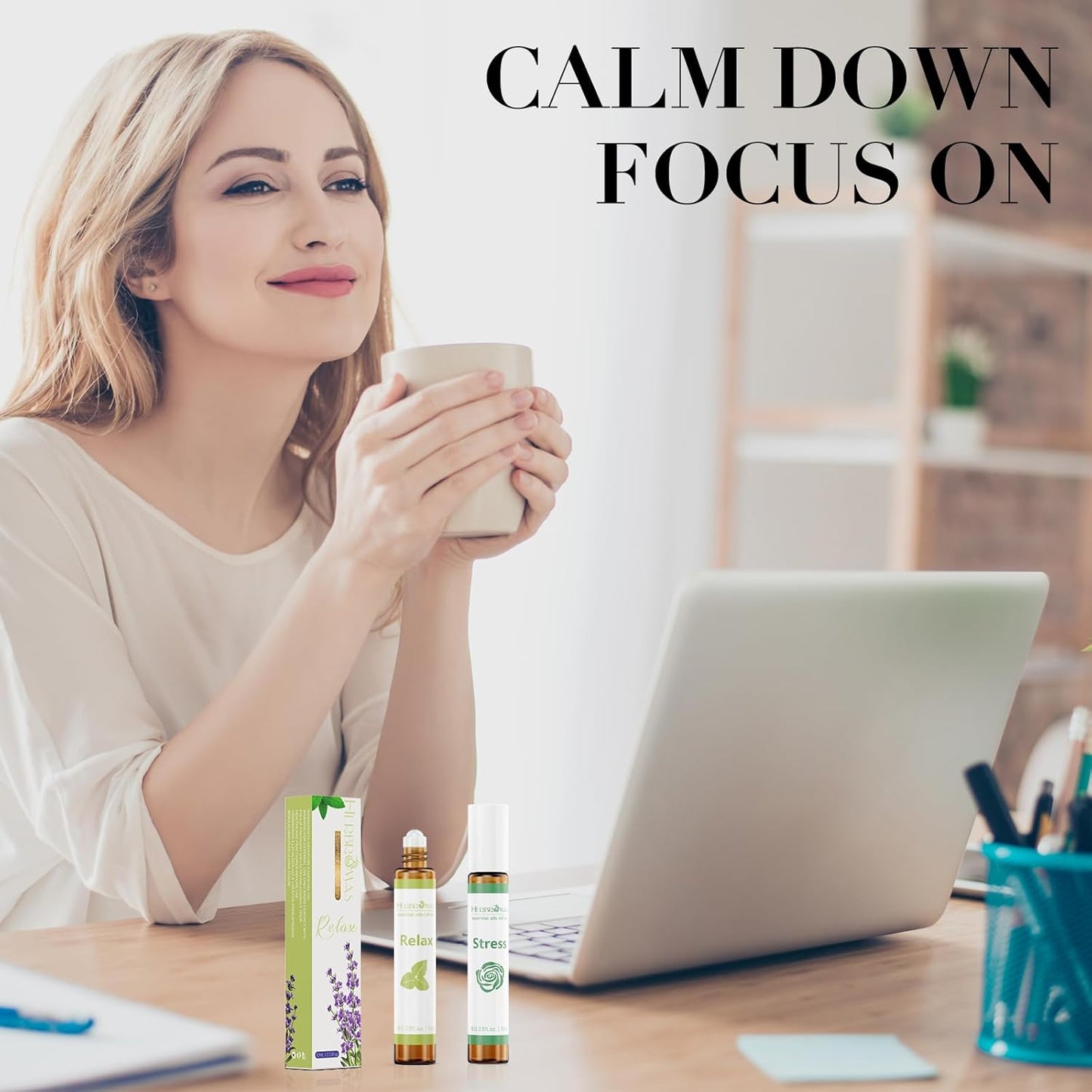 Aromatherapy Essential Oil Roll On Blend Relaxation Gift for Women, Natural and Pure Essentail Oils with Travel Size Roller Ball Bottle (Breathe, 1)