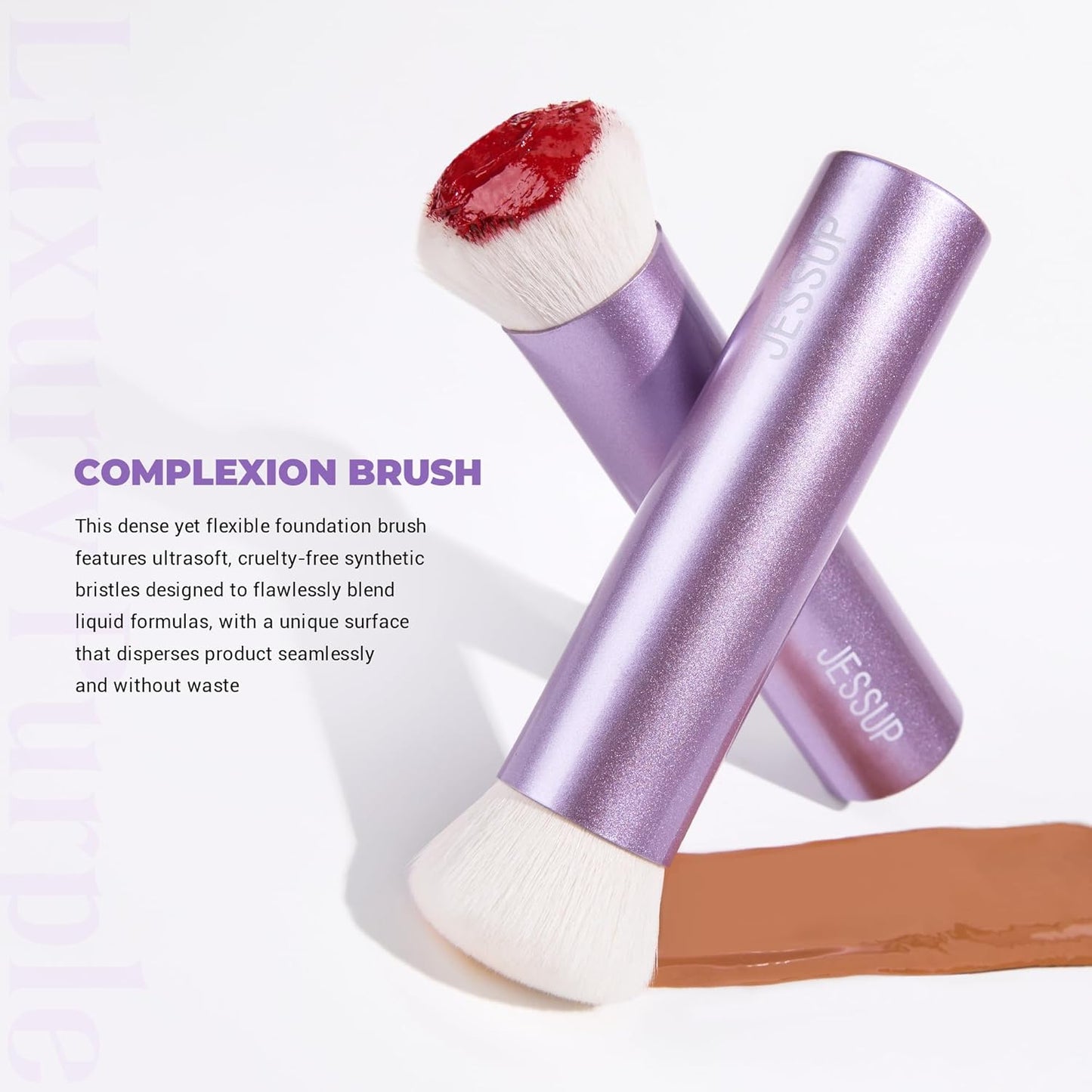 Jessup Foundation Brush for Liquid Makeup, Face Kabuki Makeup Brush for Contour Powder Blush and Bronzer, Ultra-Soft Fiber Perfect for Blending Liquid AS003