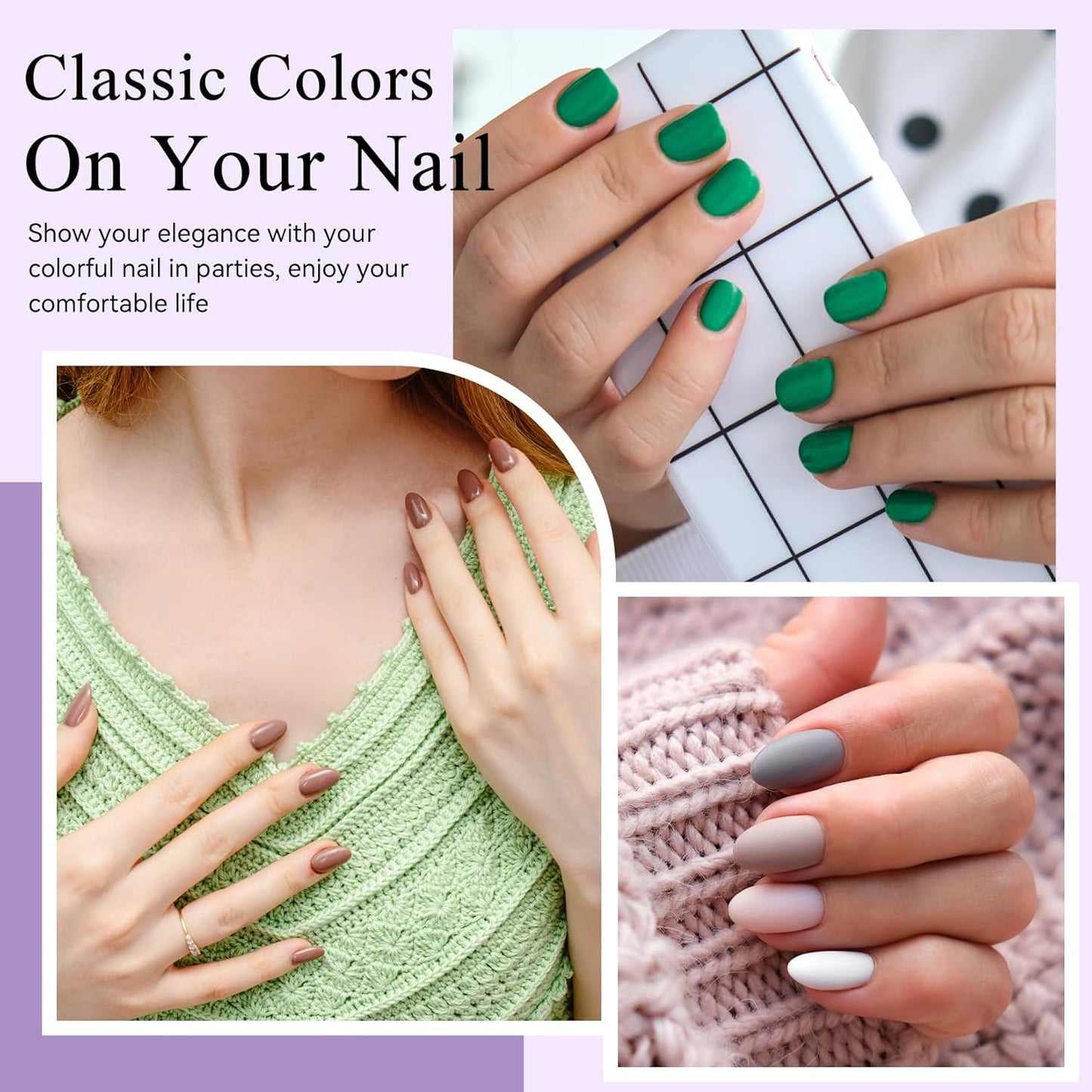 phoenixy Gel Nail Polish 25+5 PCS Gel Nail Polish Kit with Black White Pink Blue Purple Suitable for All Seasons for Women