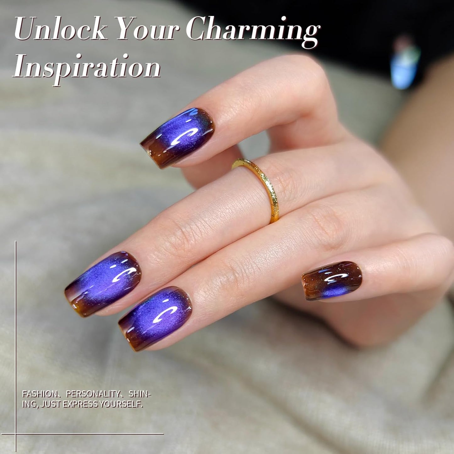 Born Pretty Dark Purple Cat Magnetic Eye Gel, Hema&TPO Free Glitter Cat Magnetic Gel Polish,Fall Winter Magnetic Nail Polish for Nail Art Manicure Salon DIY at Home 15ML