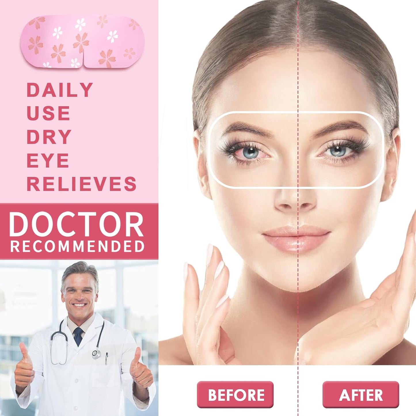 Steam Eye Mask 20 Packs, Self Heating Sleep Mask for Dry Eyes, Fatigue, Dark Circles, Comfortable Moist Warming Eye Mask, Disposable Heated Eye Mask, Gift for Women, Men, Mum, Dad (Cherry Blossoms)