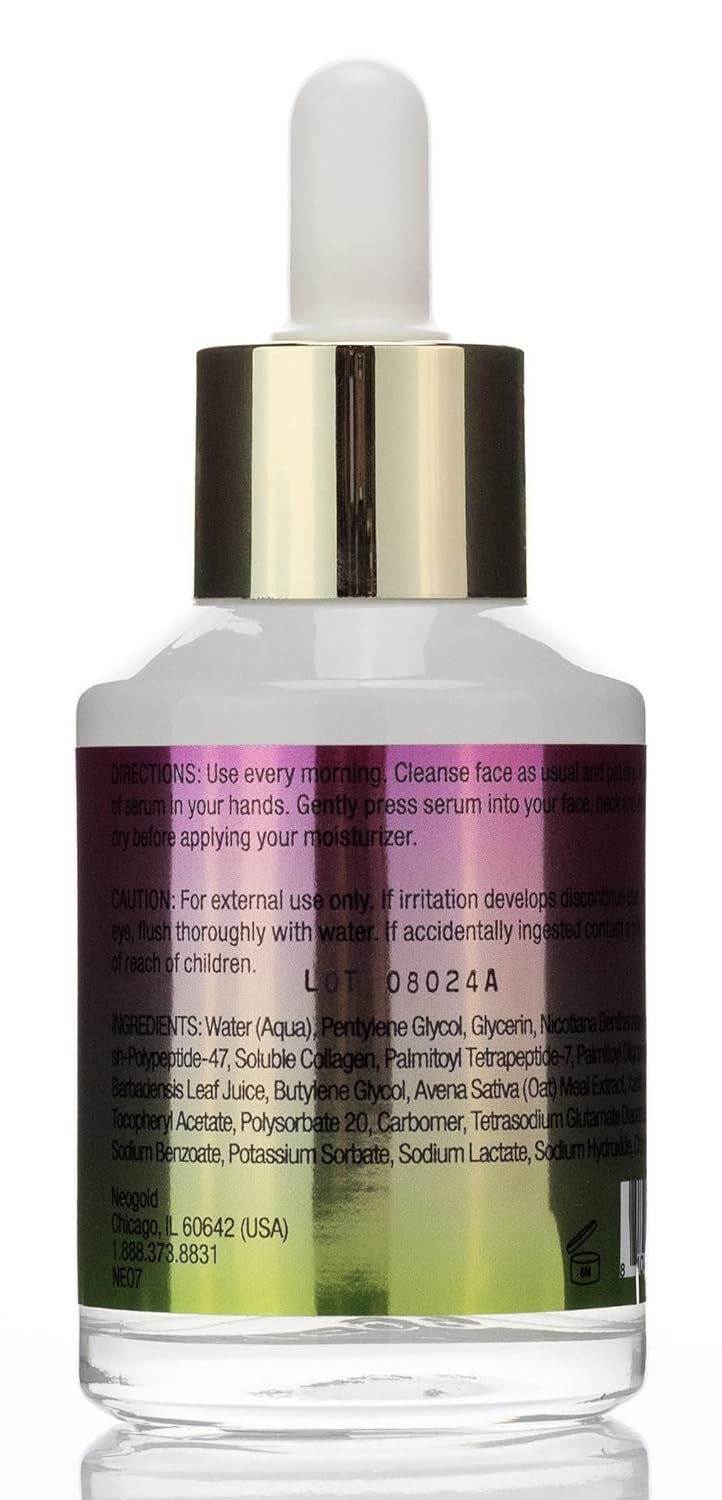 Collagen & Peptides Plumping Skin Care Facial Serum. Anti Aging Neck & Face Skincare Serum Helps Reduce Appearance Of Crepey Skin, Aging Complexions, Sagging Skin, & Wrinkles, Large 2 Fl Oz