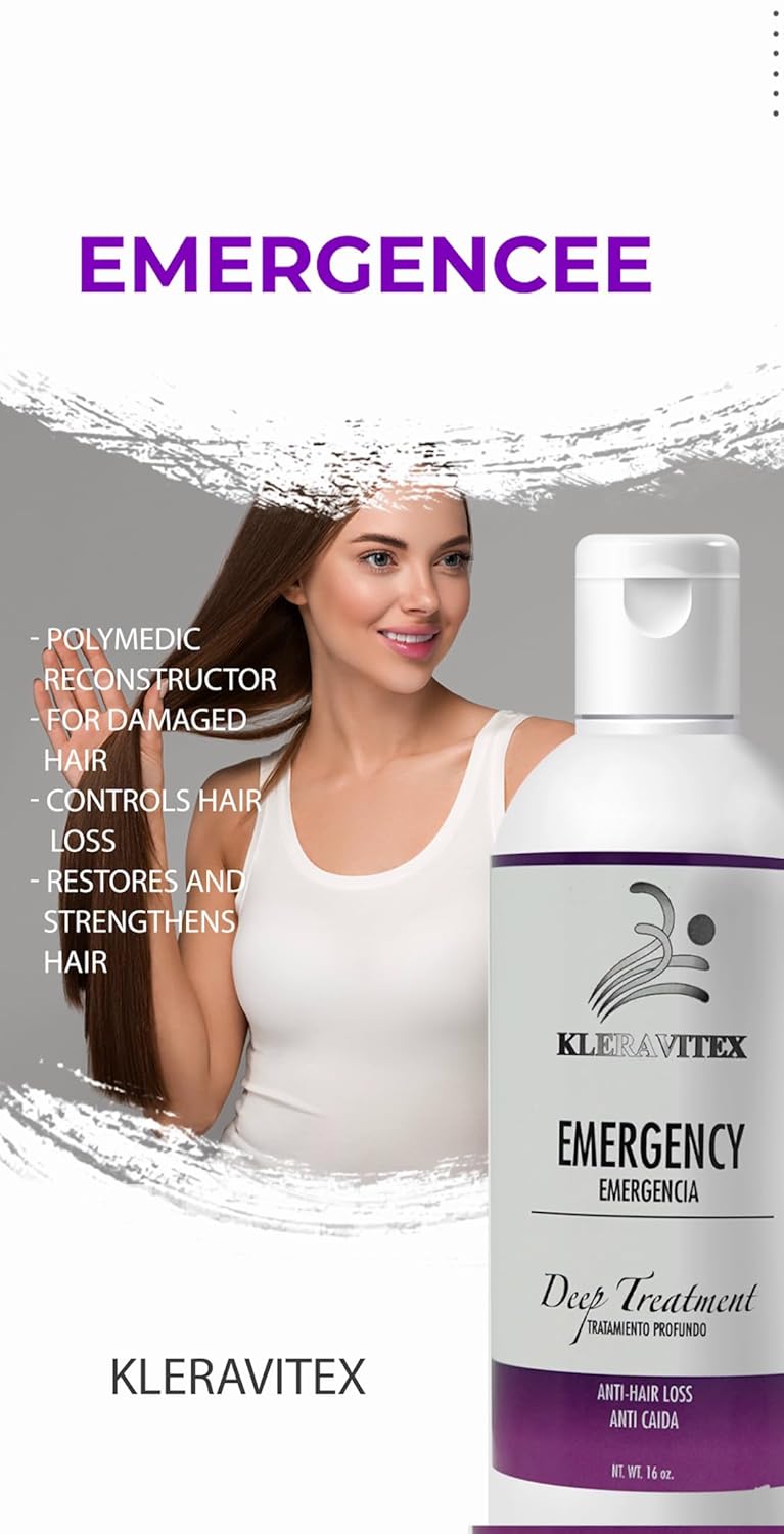 Emergencee Treatment For Hair - Polymedic Reconstructor - Perfect For Damaged and Colored Hair - Emergencia Capilar Tratamiento Reconstructor 16 oz.