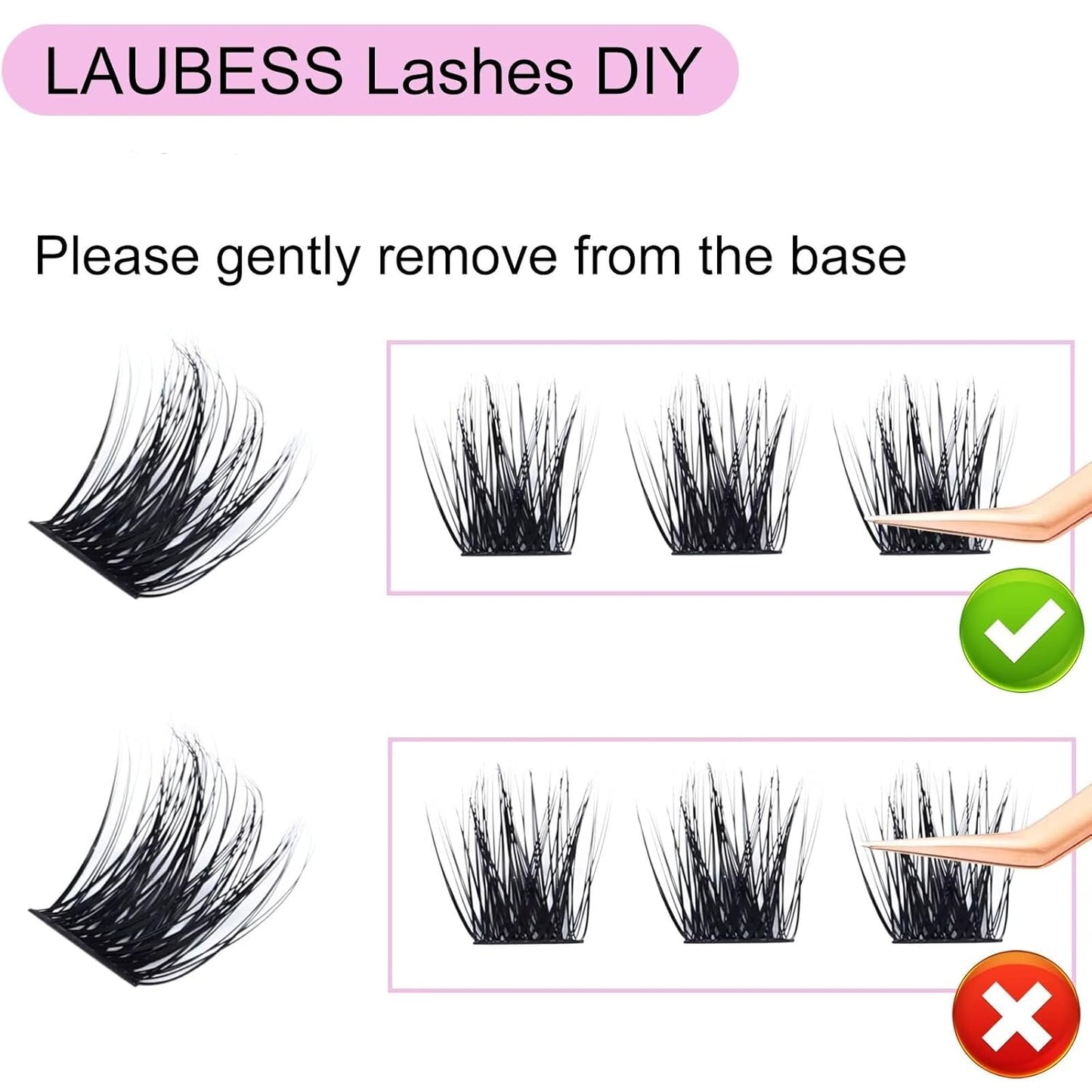 Cluster Lashes 72pcs Individual Lashes D Curl Lash Clusters Fluffy Volume Eyelash Clusters Soft DIY Lash Extension Kit Cluster Eyelash Extensions (03-0.07D, 16mm)